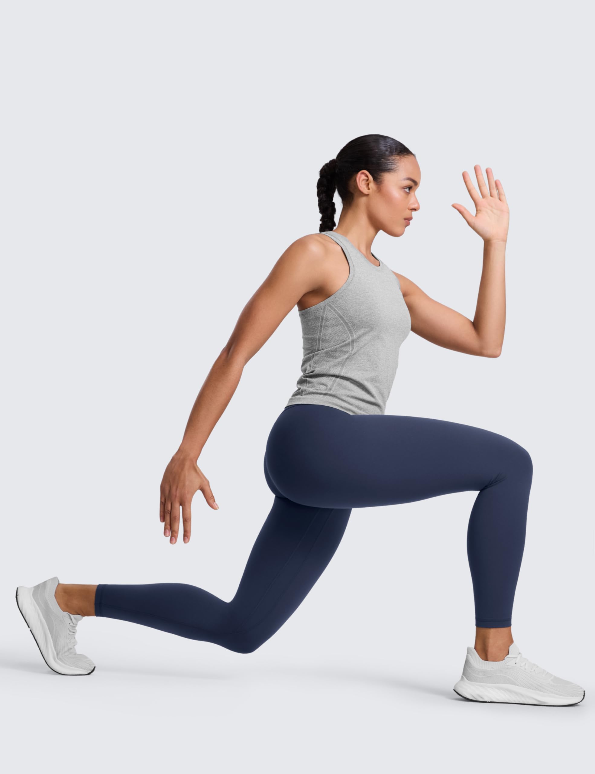 CRZ YOGA SculptAir No Frontale Cucitura Yoga Leggings 64cm - Alto Sciancrato Donna Allenamento Pantaloni