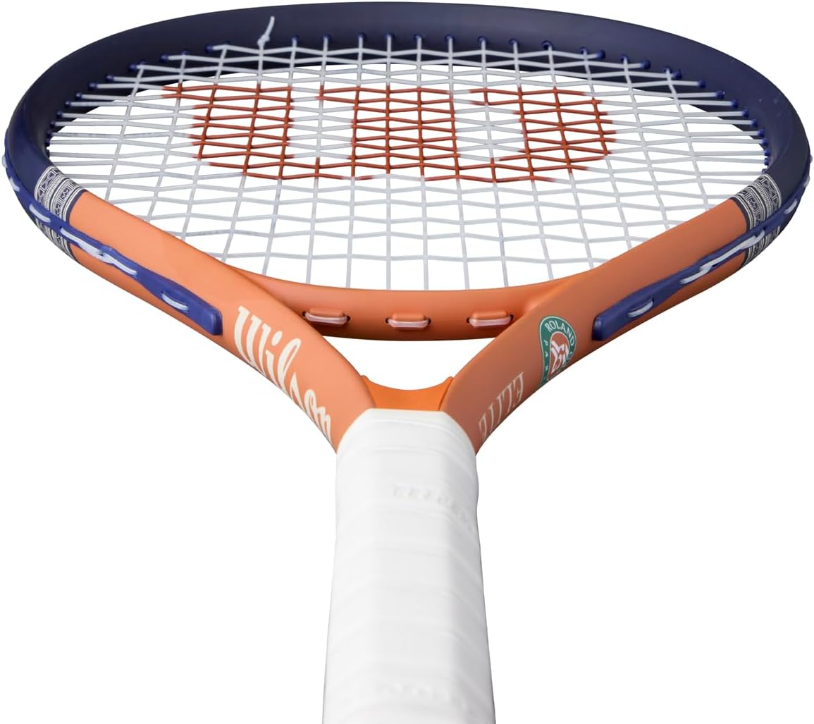 Wilson Racchetta da Tennis Roland-Garros 2026 Elite, Con Tecnologia Volcanic Frame per Maggiore Stabilità, Bilancia Potenza e Sensibilità, Blu Navy/Arancione, Grip 3