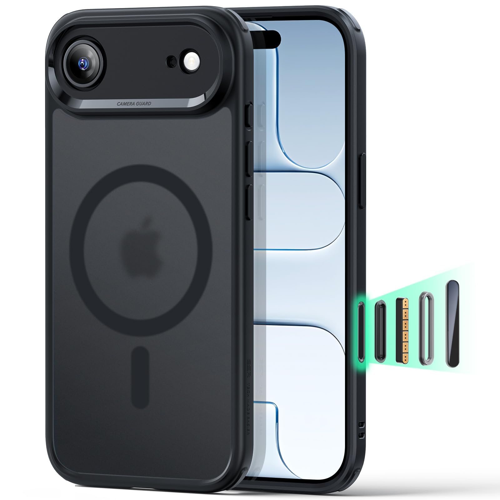 ESR Cover per iPhone 17 Pro Max, Custodia per controllo della fotocamera, Compatibile con MagSafe, Protezione antiurto di livello militare, Angoli Air Guard ammortizzanti, Trasparente