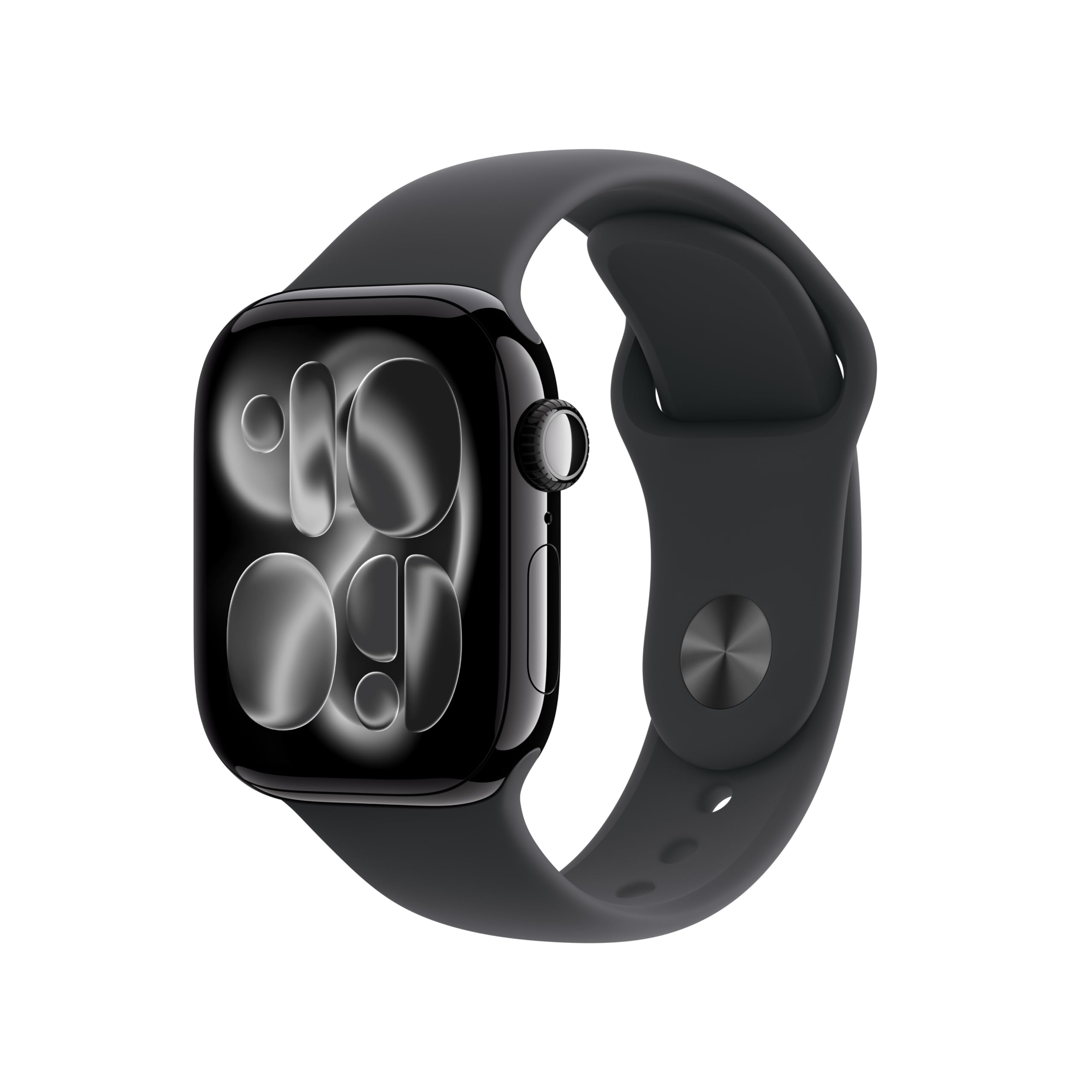 Apple Watch Series 11 GPS, Cassa 46 mm in alluminio Jet Black con Cinturino Sport nero - M/L
