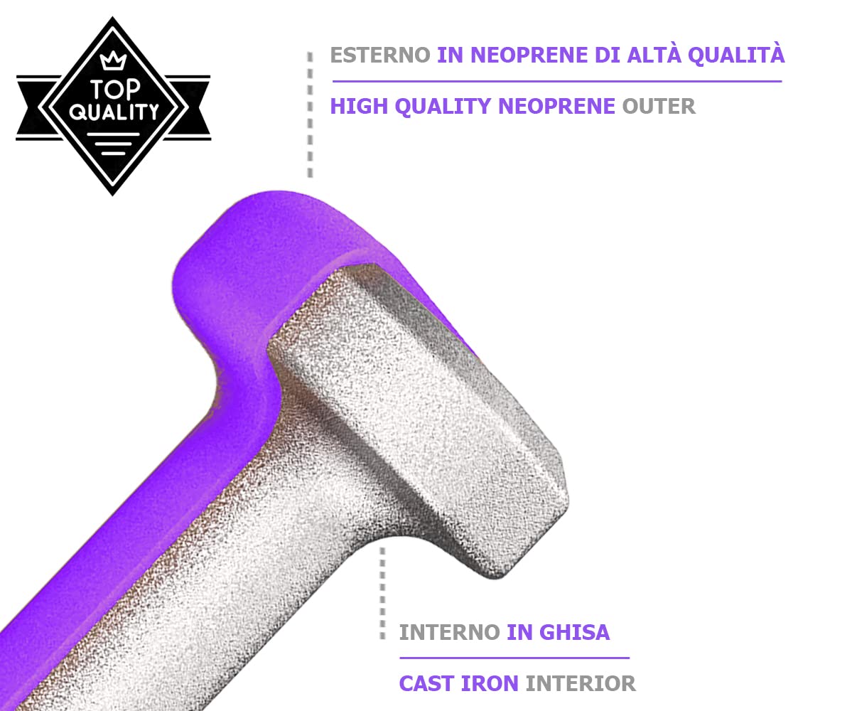 G5 HT SPORT Manubri O Manubrio in Neoprene da Palestra E Home Gym Antiscivolo da 0.5 a 6 kg Coppia O Singolo