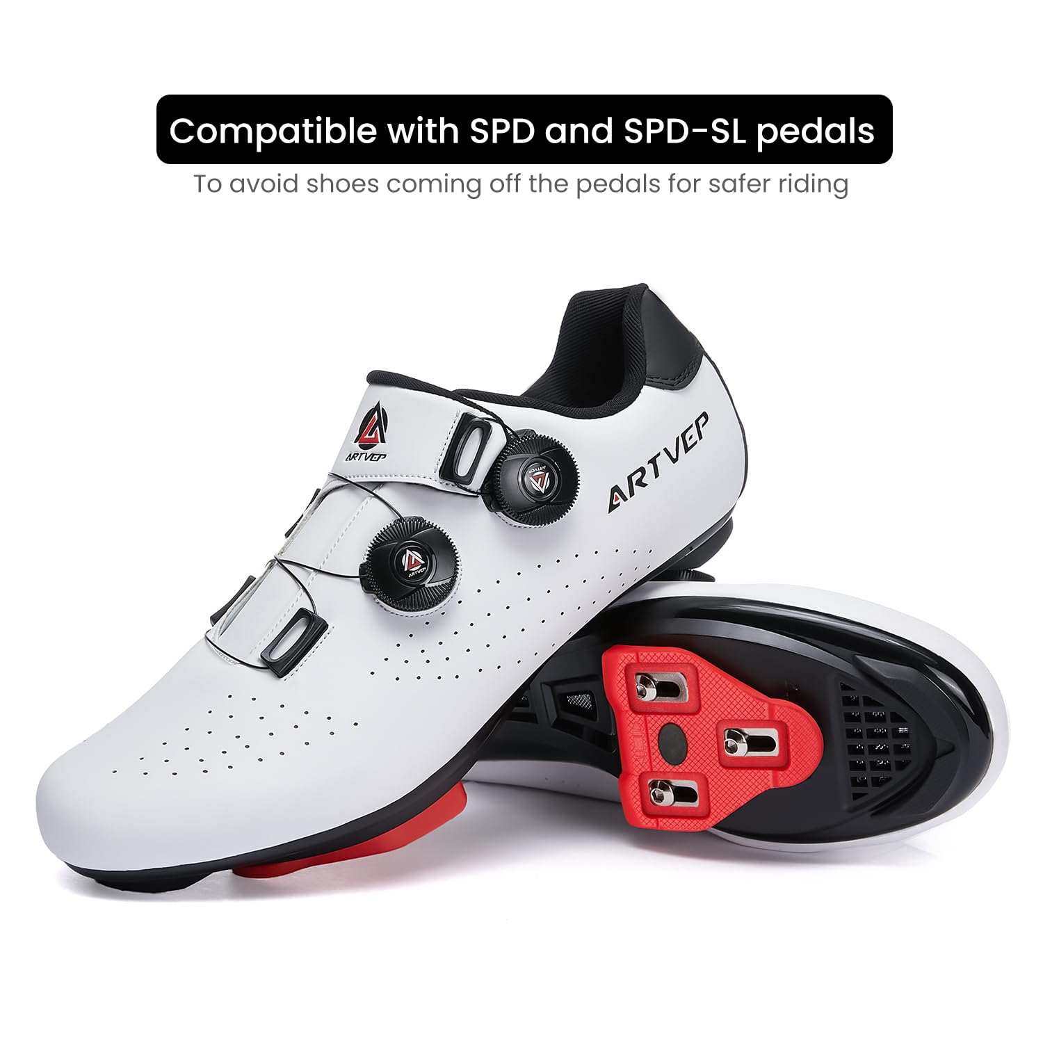 Scarpe da Ciclismo da Uomo Scarpe da Bici da Strada Compatibile con SPD e Delta Blocco Pedale Scarpe da Bicicletta Compatible with Peloton Antiscivolo Traspiranti