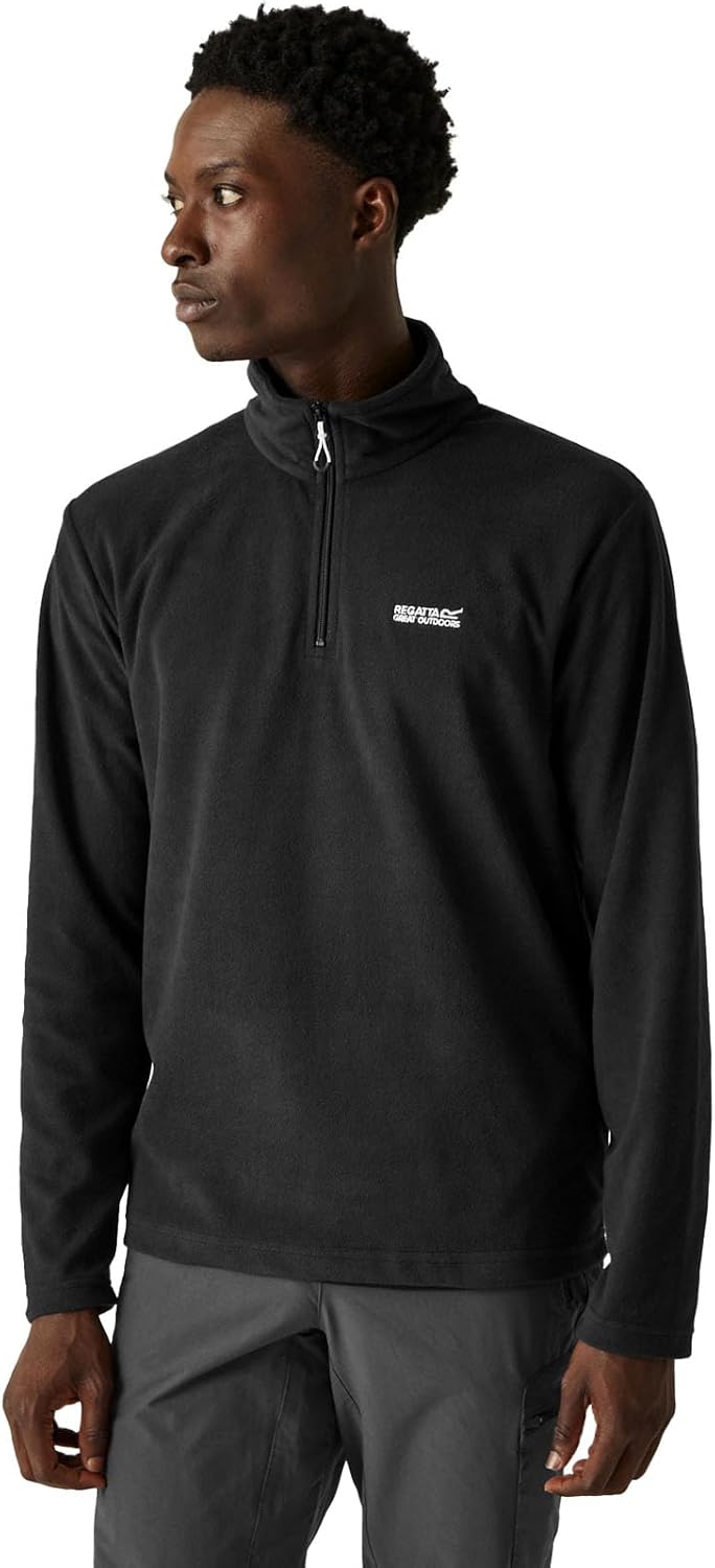 Regatta Uomo Felpa con Zip in Pile Thompson, Black
