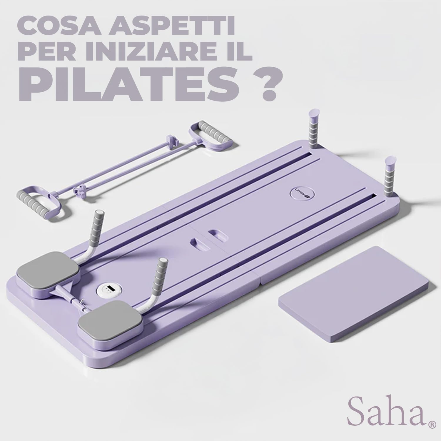 Saha® Tavola Pilates Reformer | Attrezzo Addominali Fitness Casa con Bande di Resistenza, Maniglie e Timer | Yoga Core Allenamento Corpo Completo | Original Corner