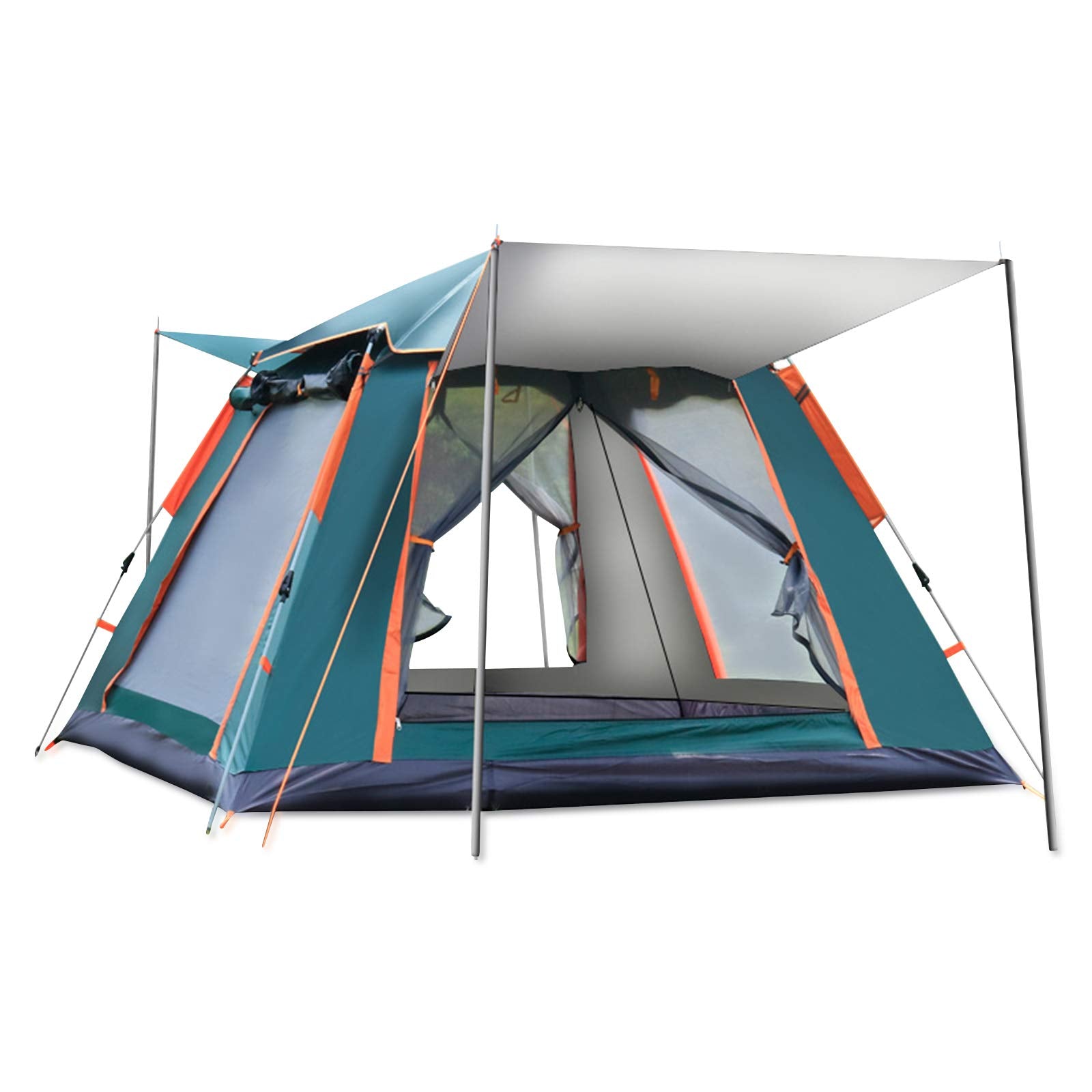 Ergocar Tenda Campeggio Pop Up 3-4 Persone Ultra-Leggero Tenda Impermeabile Antivento a Cupola Leggera con Veranda per Campeggio Escursioni Arrampicata