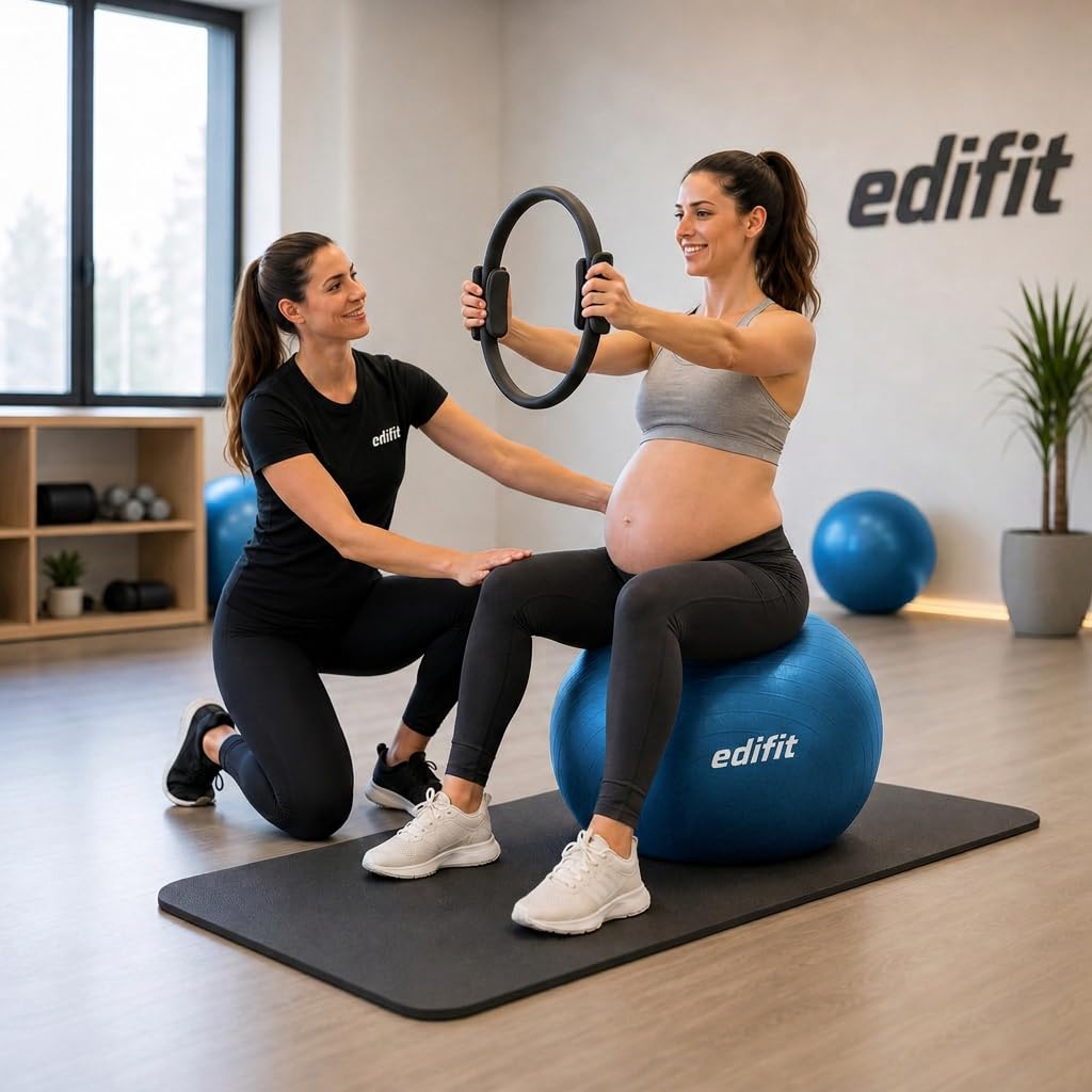 EDIFIT Palla Fitness, Pilates Attrezzi Casa, Incluso il Gonfiatore, Fitball, Yoga Accessori, Palla Gravidanza, Ginnastica Ritmica
