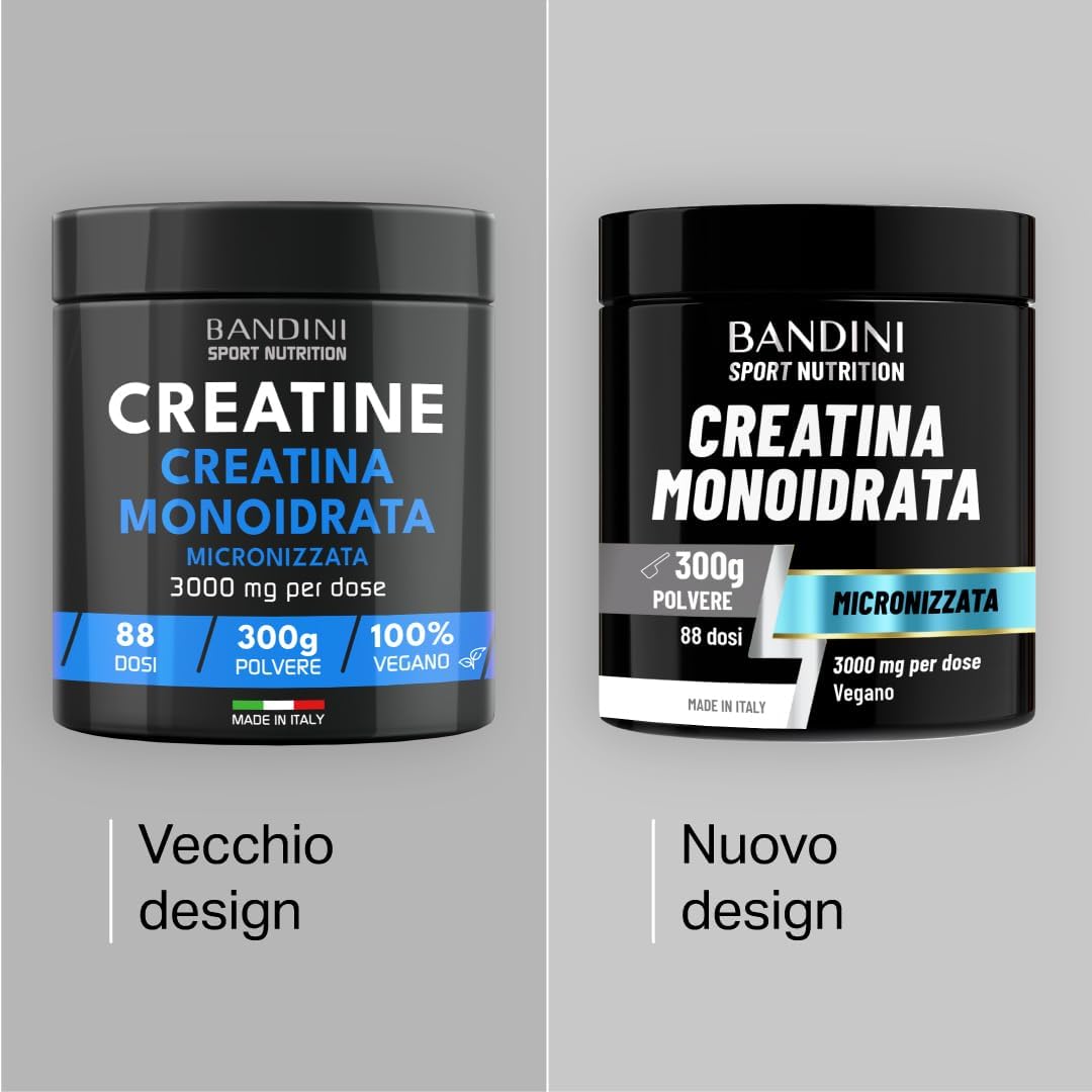 Bandini® Creatina Monoidrata in Polvere Pura al 100% - Integratore per Allenamento, Sport, Palestra e Pre Workout - Include Dosatore - 100% Vegan - A base di Creatine Monoidrato