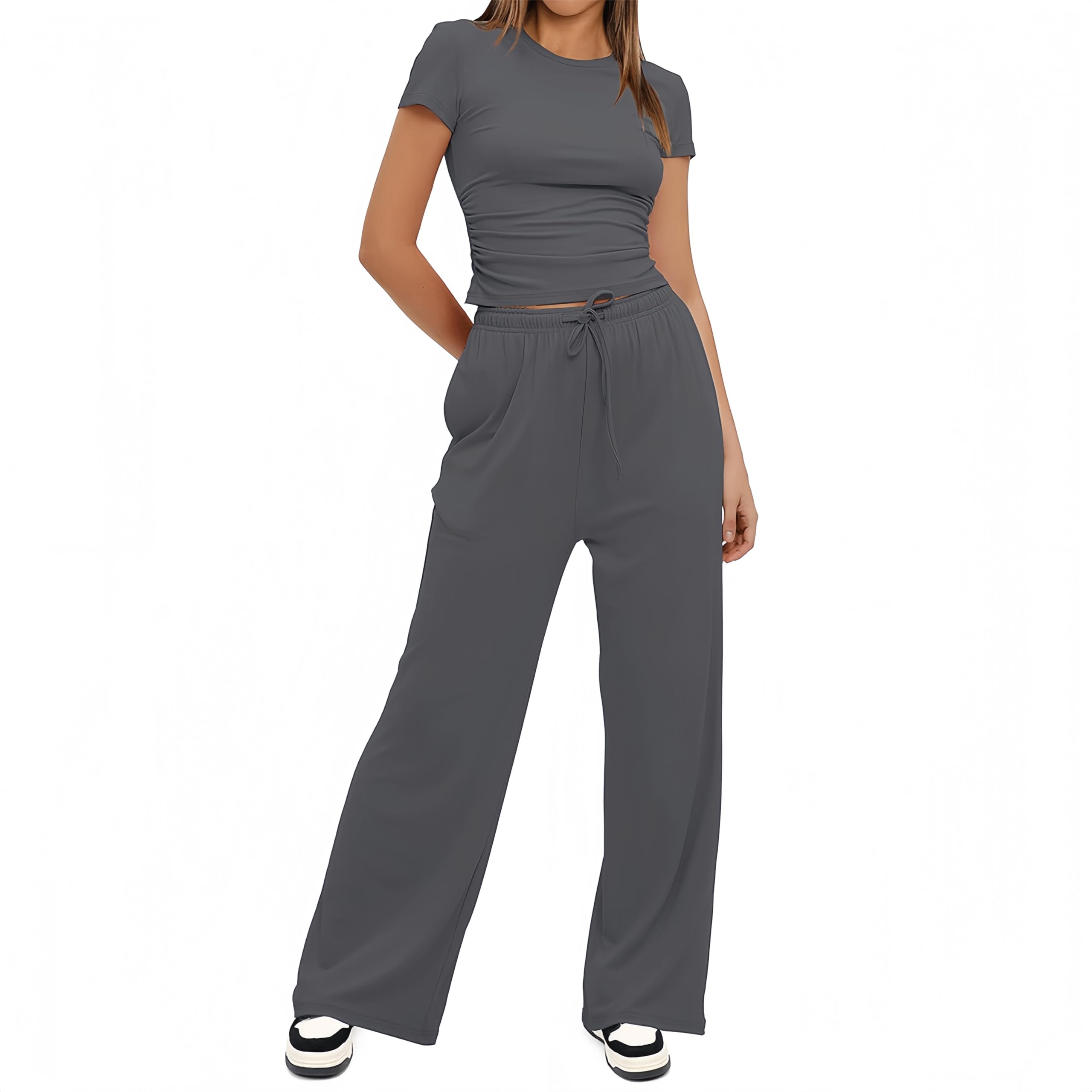 Sportivo Donna Completo Completi Sportivi Due Pezzi Sportiva Estiva Pantaloni Casual Elegante Completo Sportivo Tute da Ginnastica da Donna Estiva 2 Pezzi Homewear