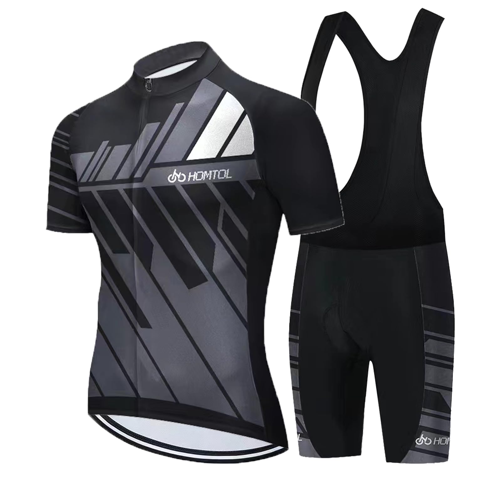 Abbigliamento Ciclismo da Uomo Maniche Corte Completo Bici Completo Ciclismo Manica Corta Tuta Ciclismo Uomo Pantaloncini con Bretelle in Gel 3D Traspirante e ad Asciugatura Rapida