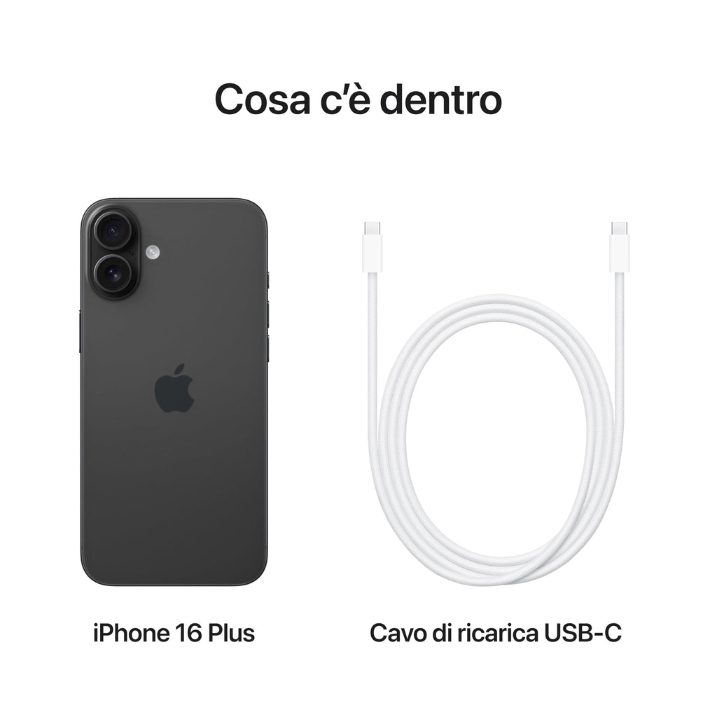 Apple iPhone 16 Plus 256 GB: Telefono 5G con Controllo fotocamera, chip A18 e tanta autonomia in più. Compatibile con AirPods; Nero