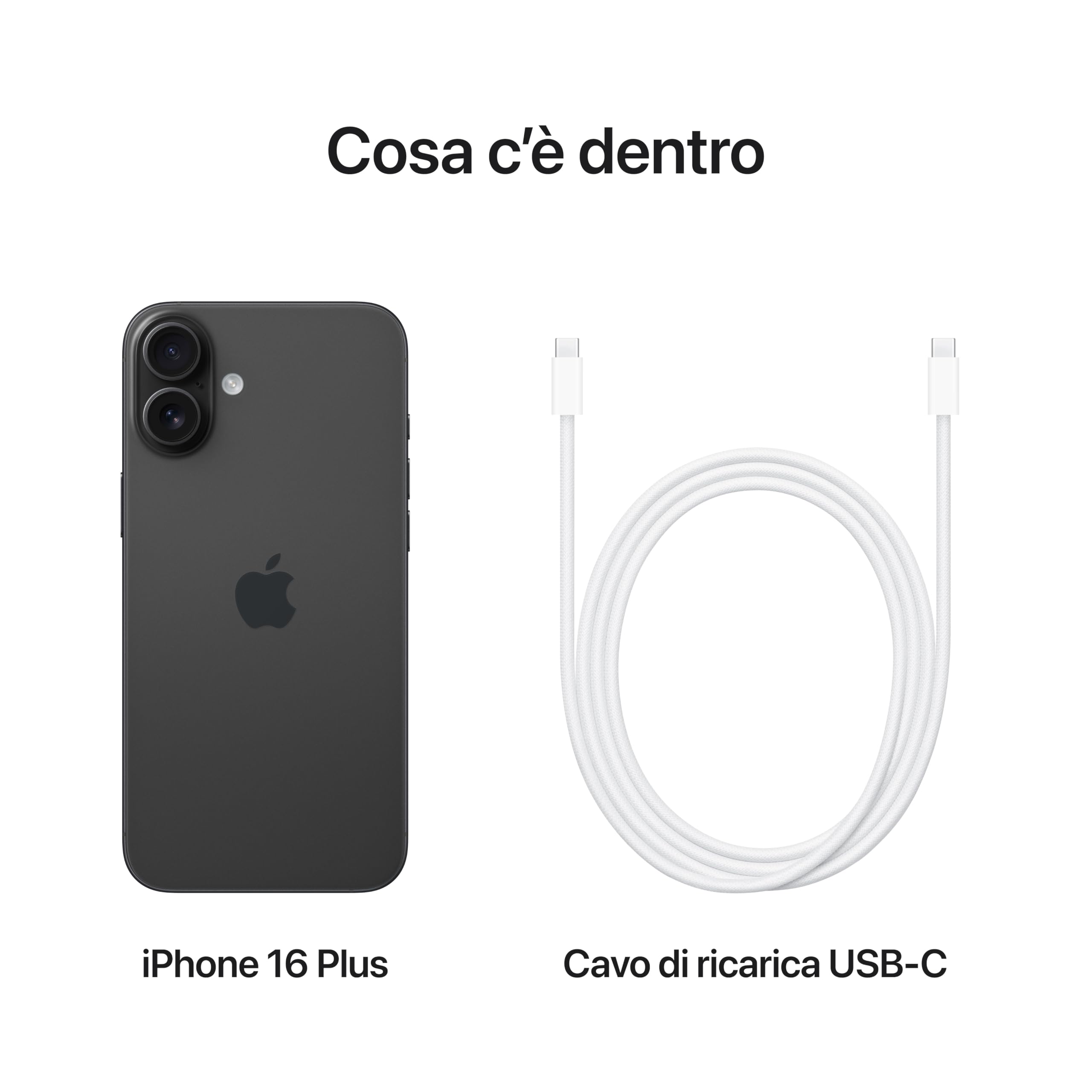 Apple iPhone 16 Plus 256 GB: Telefono 5G con Controllo fotocamera, chip A18 e tanta autonomia in più. Compatibile con AirPods; Nero