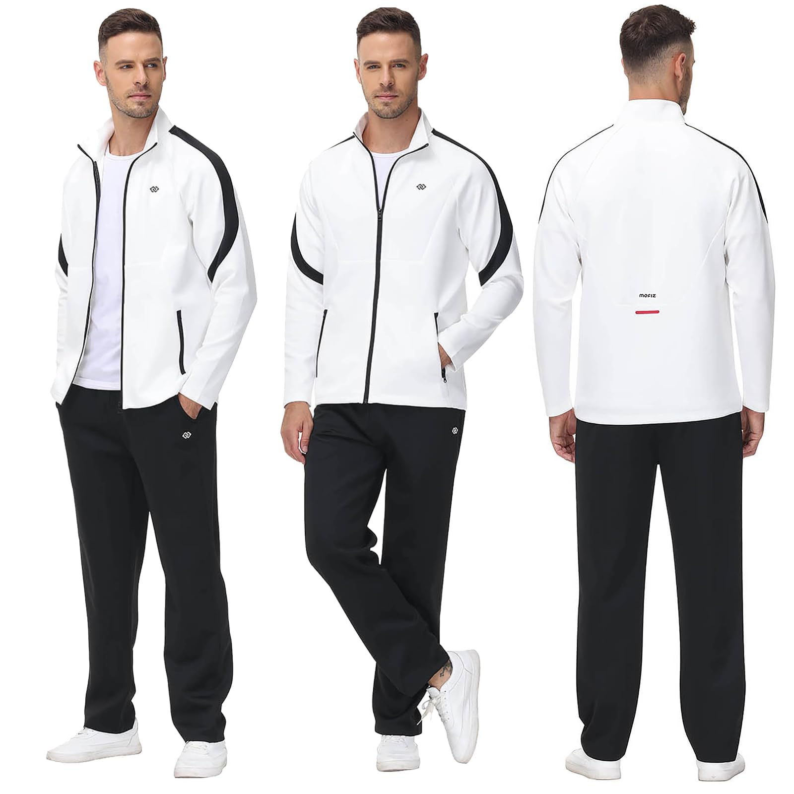 MoFiz Tuta Completo Sportivo Uomo Tennis Abbigliamento Palestra con Cerniera per Attività all'aperto
