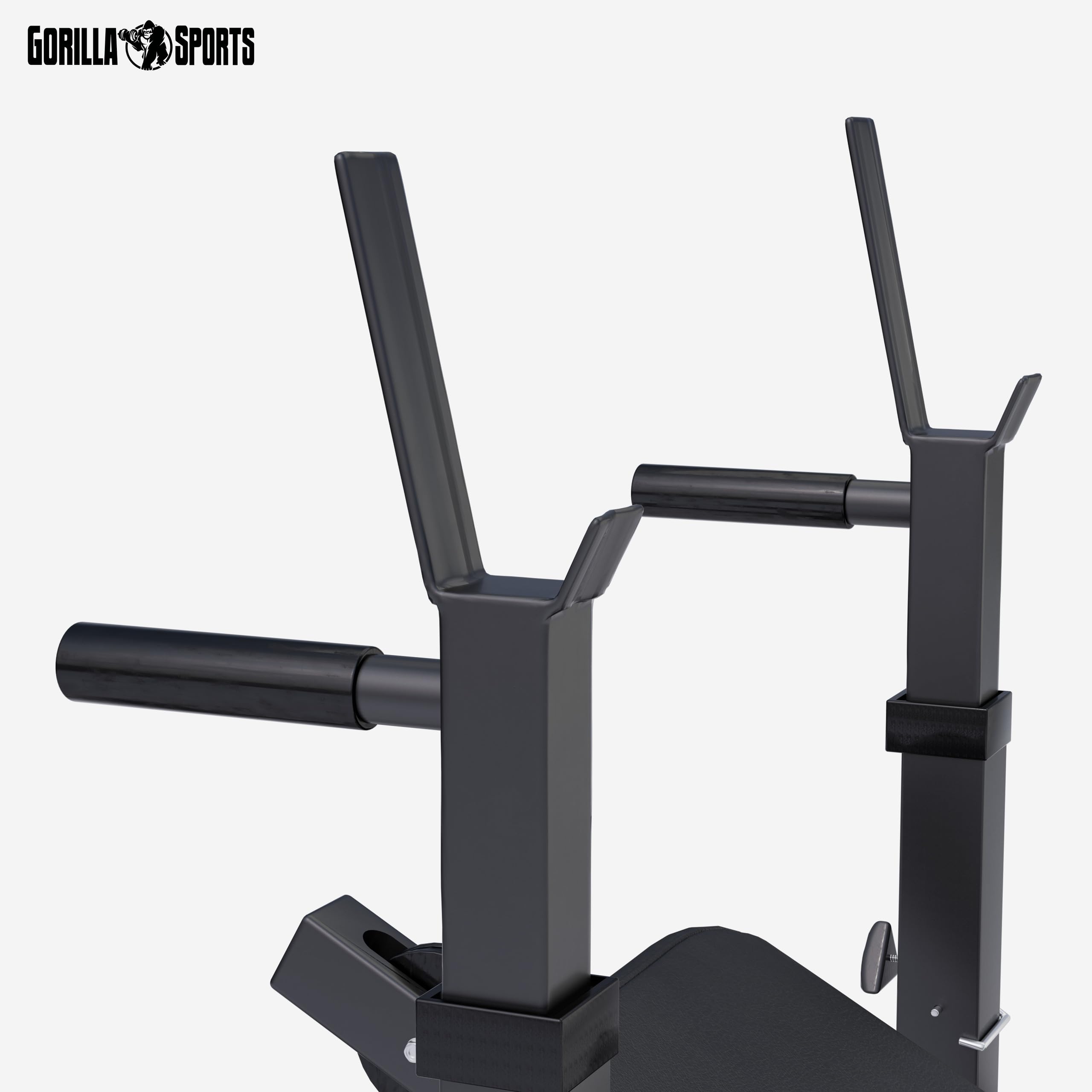 Gorilla Sports® Panca Multifunzione - Schienale Regolabile, Portabilanciere, Butterfly, Curl per Gambe, Nero/Bianco - Panca Pesi, Stazione Fitness