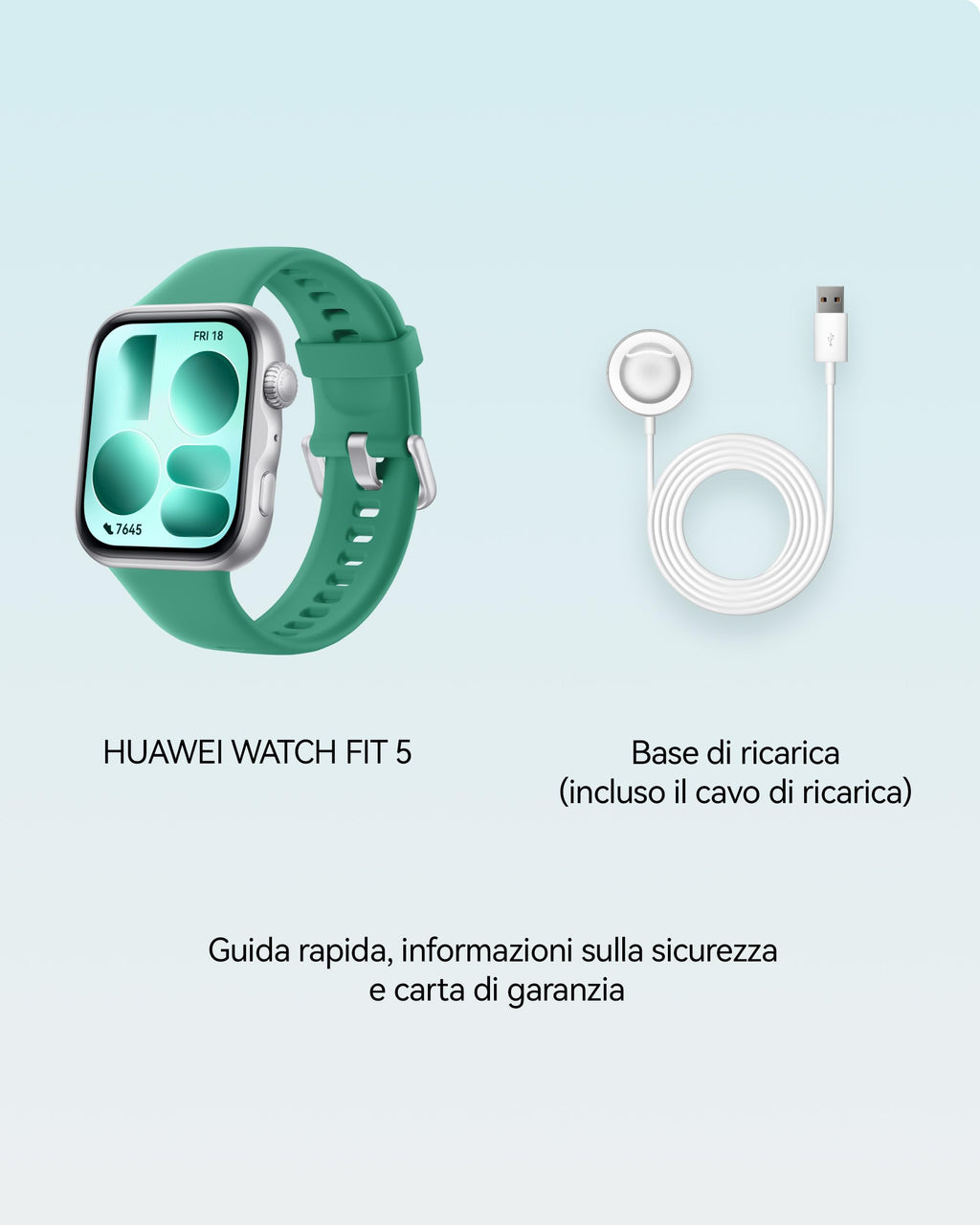 HUAWEI WATCH FIT 5 Smartwatch, Schermo AMOLED HD da 1,82", Design Raffinato, Pagamento NFC, Rilevamento Cadute, Batteria a lunga durata, Monitoraggio della salute, 5 ATM, Android & iOS, Nero