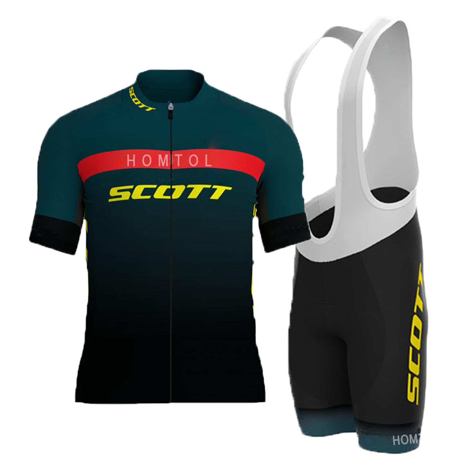 Abbigliamento Ciclismo da Uomo Maniche Corte Completo Bici Completo Ciclismo Manica Corta Tuta Ciclismo Uomo Pantaloncini con Bretelle in Gel 3D Traspirante e ad Asciugatura Rapida