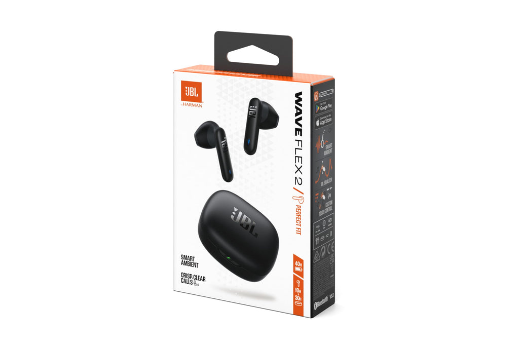 JBL Wave Beam 2, Auricolari Wireless con Cancellazione del Rumore, Nero | Bluetooth 5.3, 40 Ore di Autonomia, Suono JBL Pure Bass, Smart Ambient, Connessione Multipoint, Design Chiuso a Stick