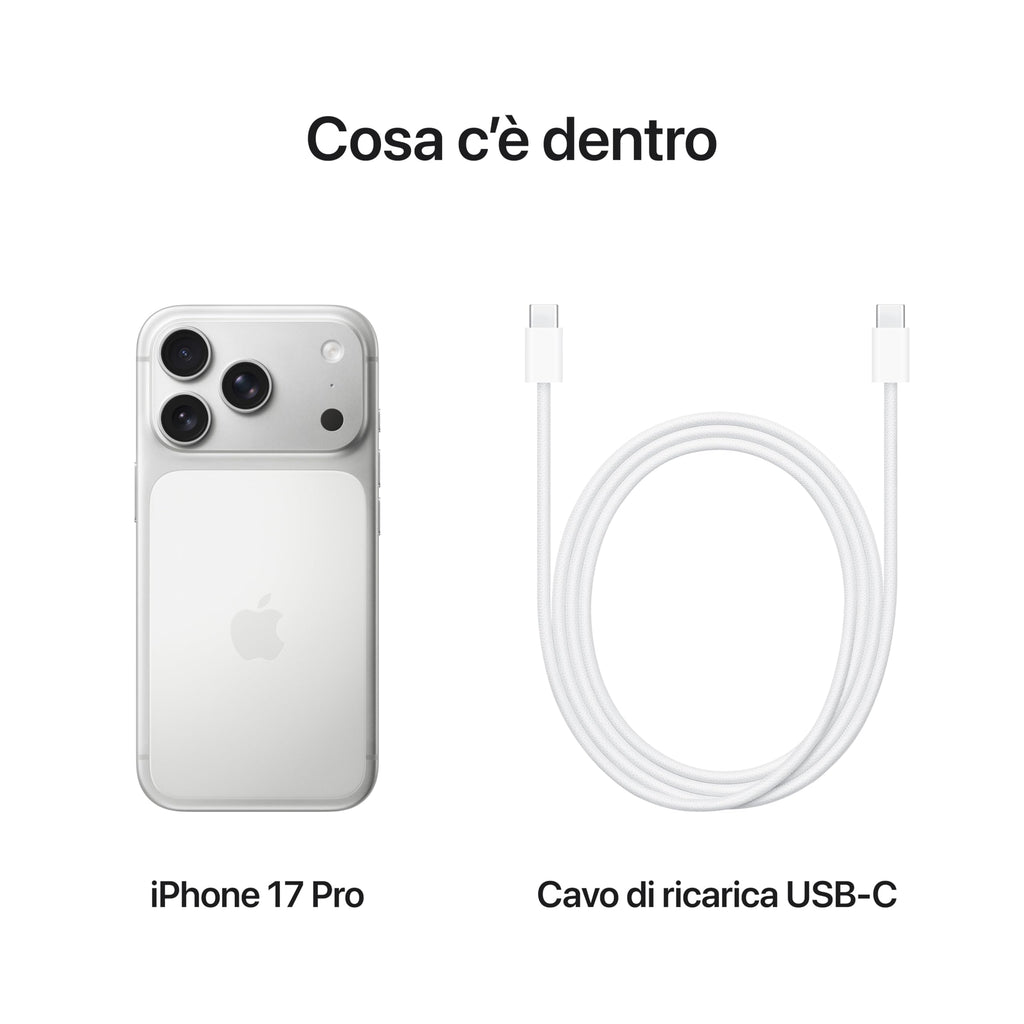 Apple iPhone 17 Pro 512 GB: display 6,3", ProMotion fino a 120Hz, chip A19 Pro, autonomia senza precedenti, sistema di fotocamere Pro Fusion con fotocamera frontale Center Stage; Arancione cosmico