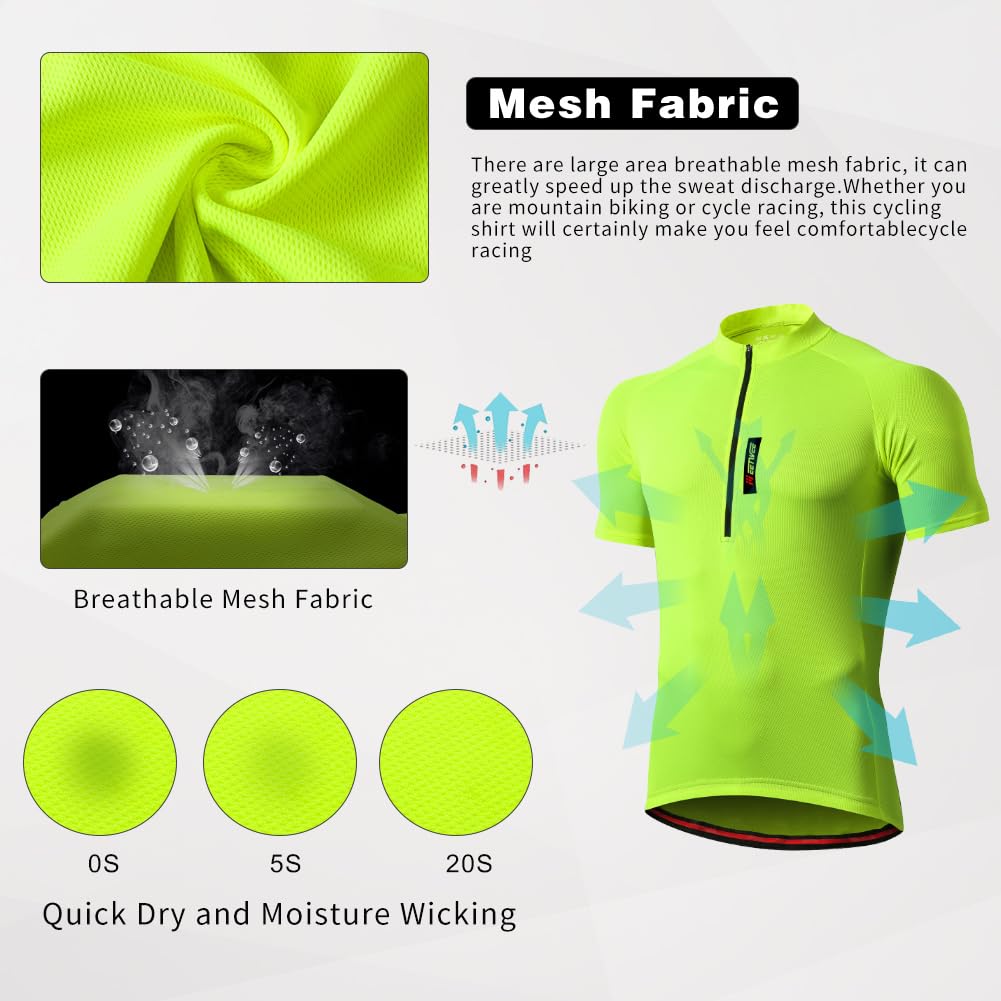 FEIXIANG Maglia Ciclismo Maniche Corte,Maglietta Mountain Bike Uomo Asciugatura Veloce T-Shirt off-Road Sportswear Estate