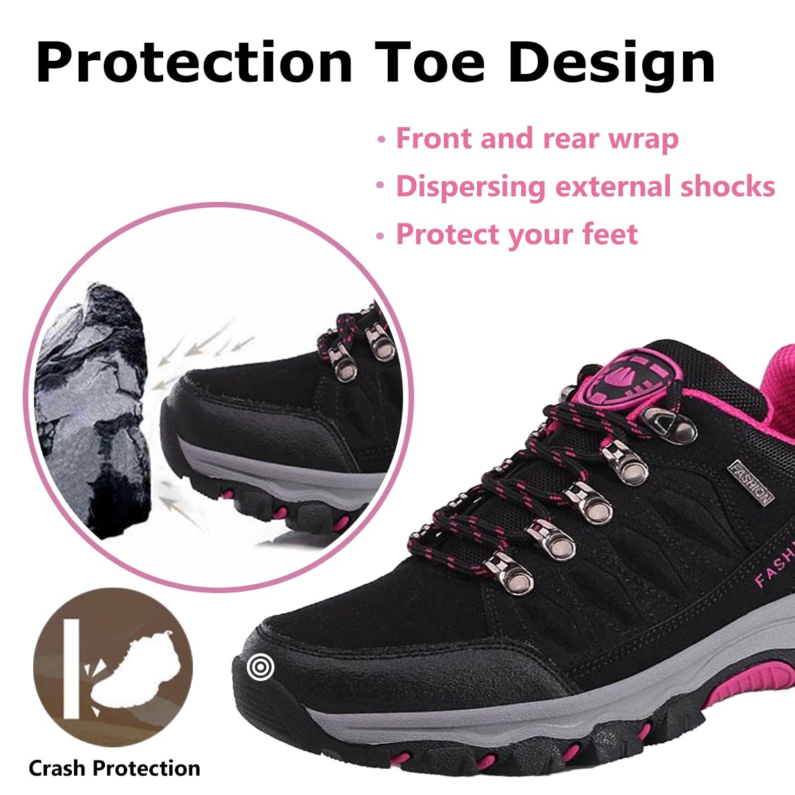 Scarpe da Trekking da Donna Scarpe Sportive Basse Scarpe da Trekking Leggere all'aperto Scarpe da Trekking Antiscivolo Adatte al Campeggio e all'escursionismo Nero Grigio Viola Rosa 36-42EU