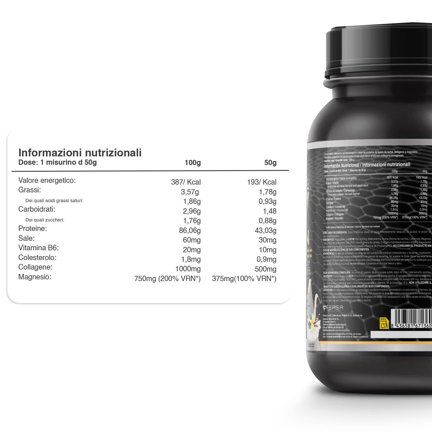 Whey Protein | Proteina Whey pura con Collagene + Magnesio | Migliora i tuoi allenamenti | Protegge e aumenta la massa muscolare | 1000g di proteina (Cioccolato)