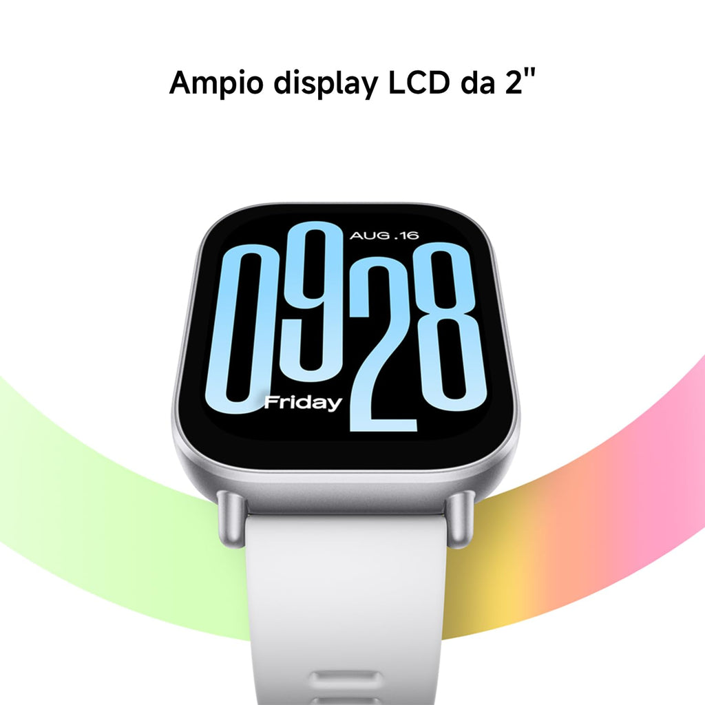 XIAOMI Redmi Watch 5 Active, Smartwatch con display LCD 2", Chiamate Bluetooth, Autonomia 18 giorni, Resistenza Acqua 5ATM, Monitoraggio Frequenza Cardiaca e SpO2, 140+ modalità Fitness, Argento