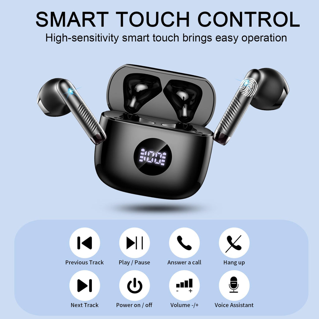 2026 Cuffie Bluetooth Auricolari Bluetooth 5.4, Cuffie Wireless con 4 ENC Cancellazione Rumore Mic, Cuffie in Ear 40 Ore di Riproduzione, Cuffie Senza Filo HiFi Stereo IP7 Impermeabili per iOS/Android