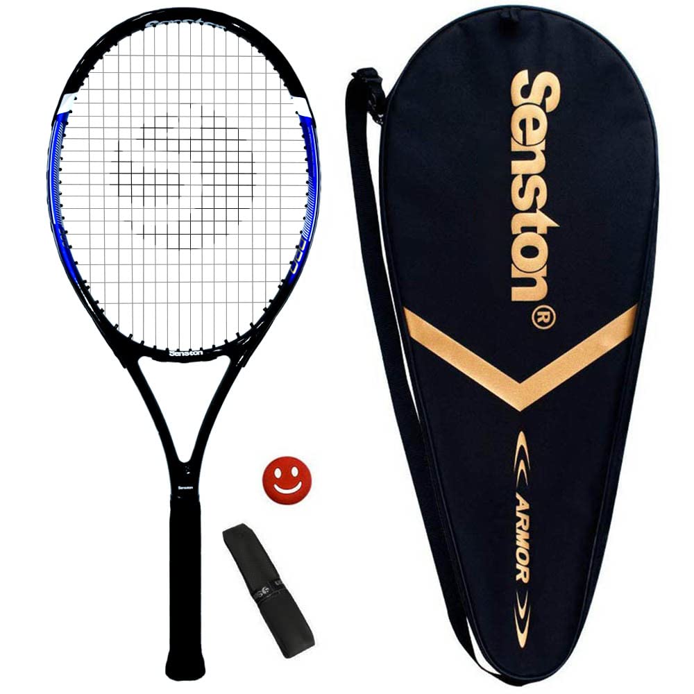 Senston Racchetta da Tennis da 27'', Racchette Tennis con Borsa, Grip da Tennis, Smorzatore di Vibrazioni, Presa e Controllo Eccellenti