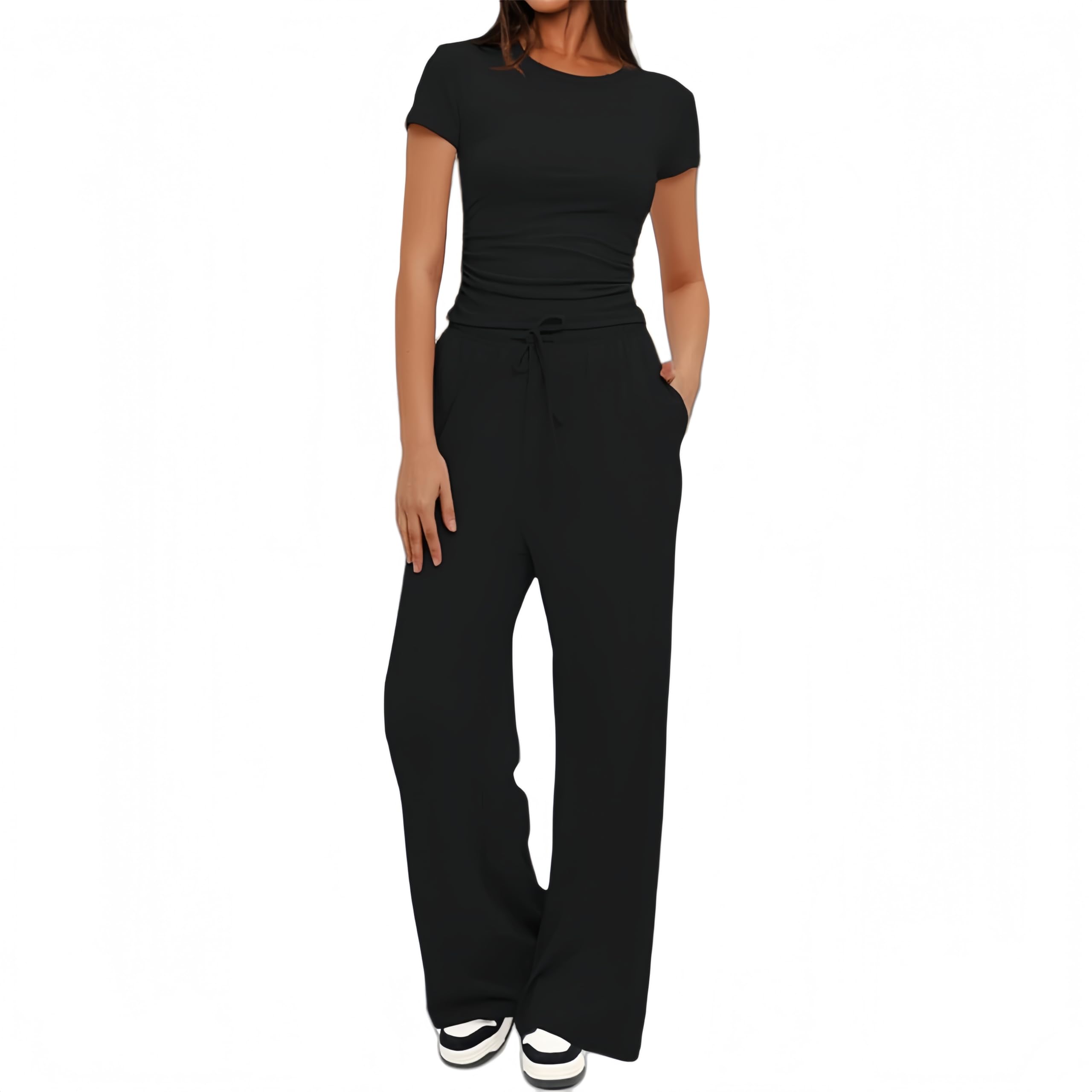 Sportivo Donna Completo Completi Sportivi Due Pezzi Sportiva Estiva Pantaloni Casual Elegante Completo Sportivo Tute da Ginnastica da Donna Estiva 2 Pezzi Homewear