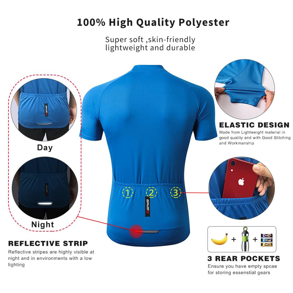 FEIXIANG Maglia Ciclismo Maniche Corte,Maglietta Mountain Bike Uomo Asciugatura Veloce T-Shirt off-Road Sportswear Estate