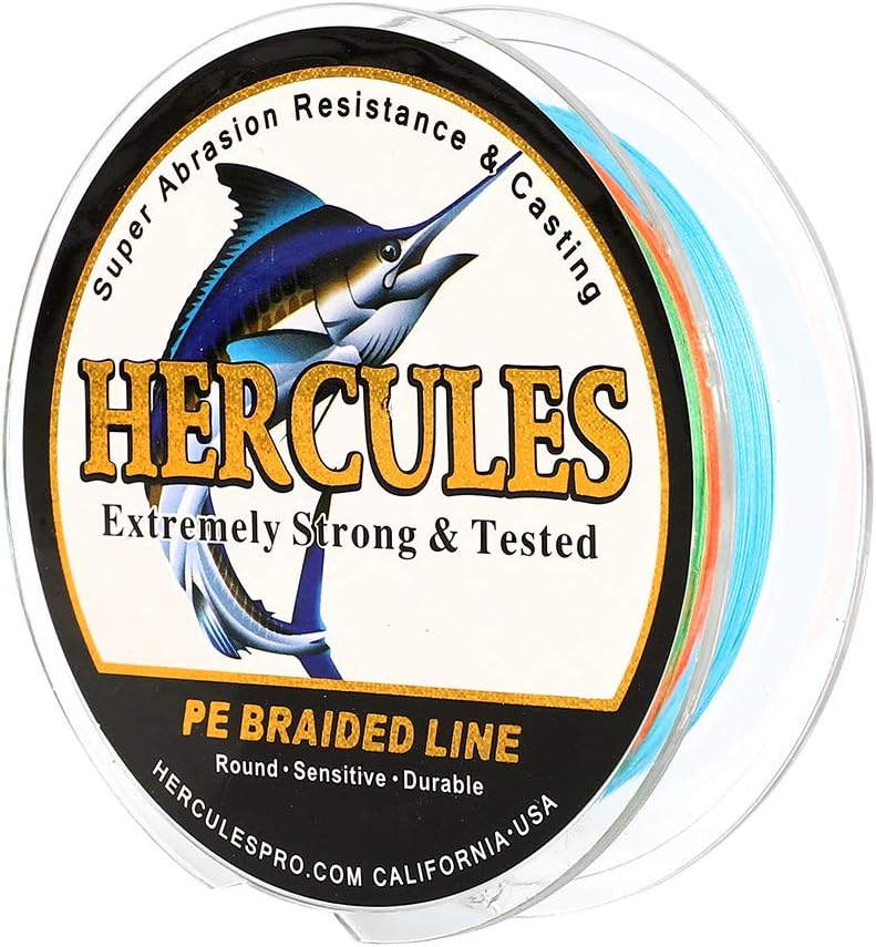HERCULES Super Cast 100 m – 2000 m Yards filo da pesca intrecciato 10 lb – test per acqua salata acqua dolce PE intrecciato filo di pesce Superline 8 fili
