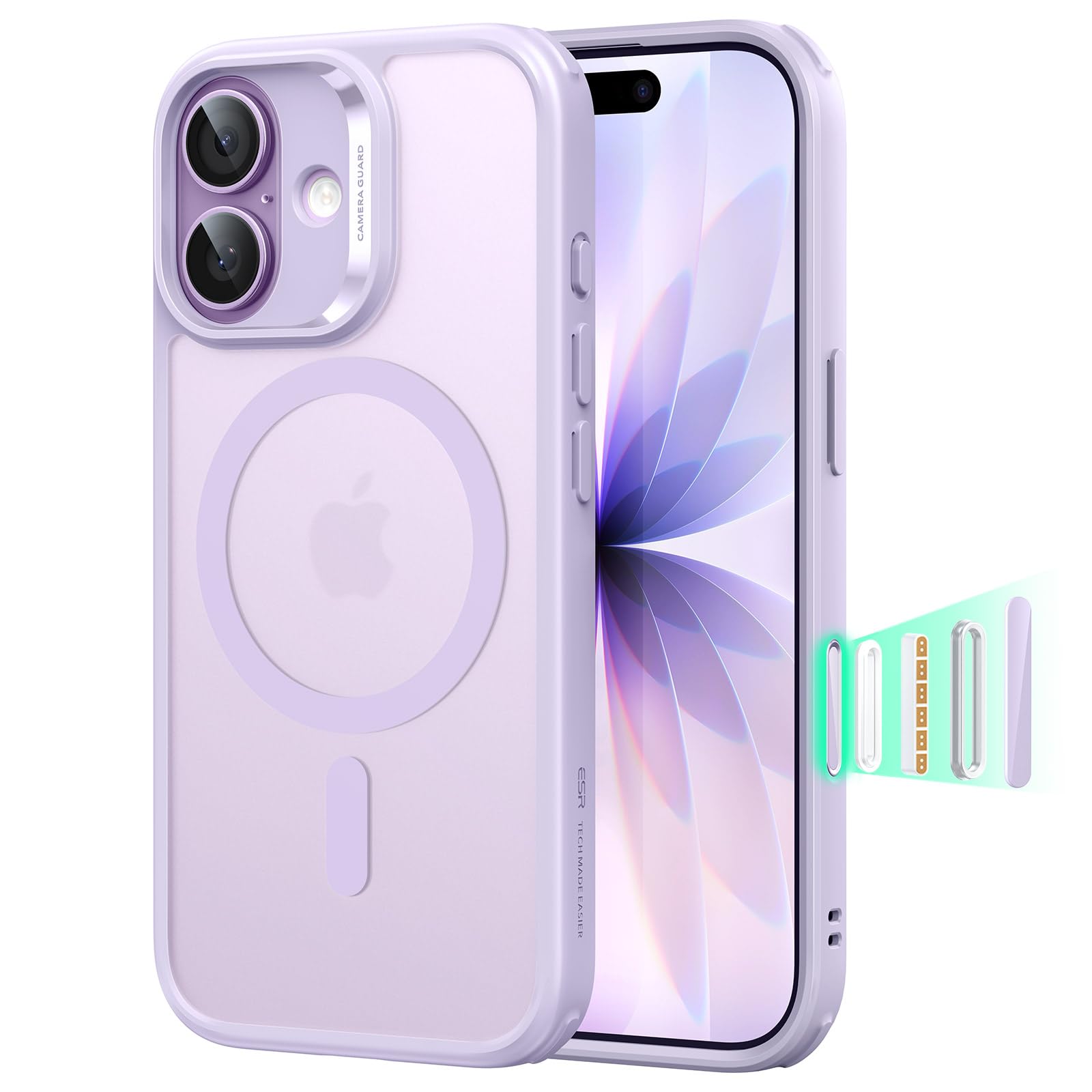 ESR Cover per iPhone 17 Pro Max, Custodia per controllo della fotocamera, Compatibile con MagSafe, Protezione antiurto di livello militare, Angoli Air Guard ammortizzanti, Trasparente