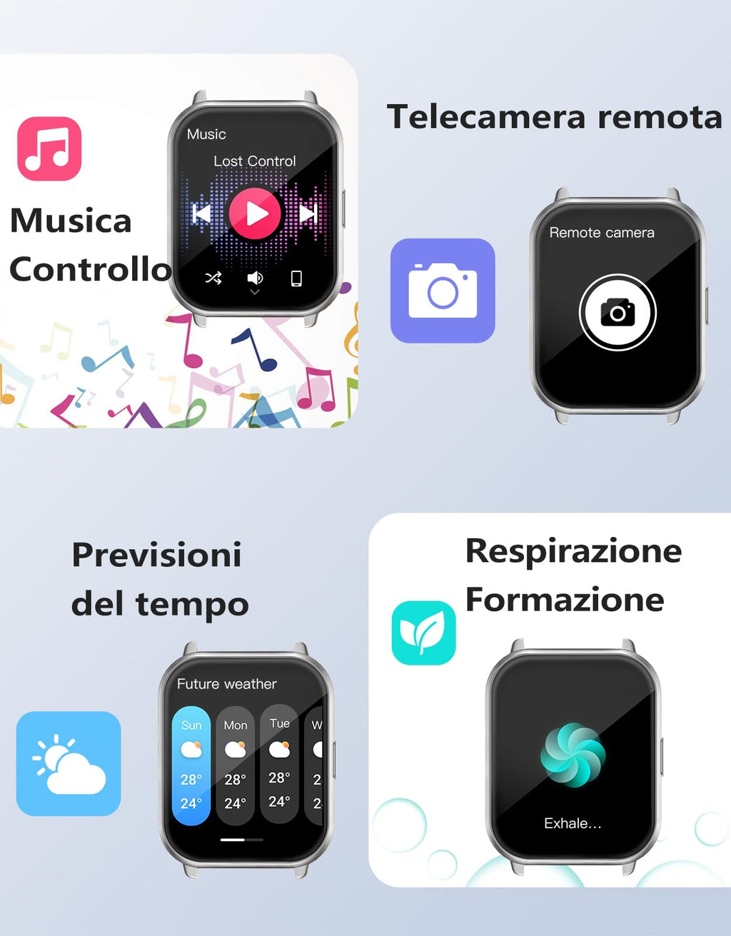 RUIMEN Smartwatch Donna Chiamate Bluetooth Musica Orologio Sportive Contapassi da Polso Cardiofrequenzimetro Saturazione Ossigeno Fitness Tracker Ciclo Mestruale Controllo Sonno per Android iOS Rosa