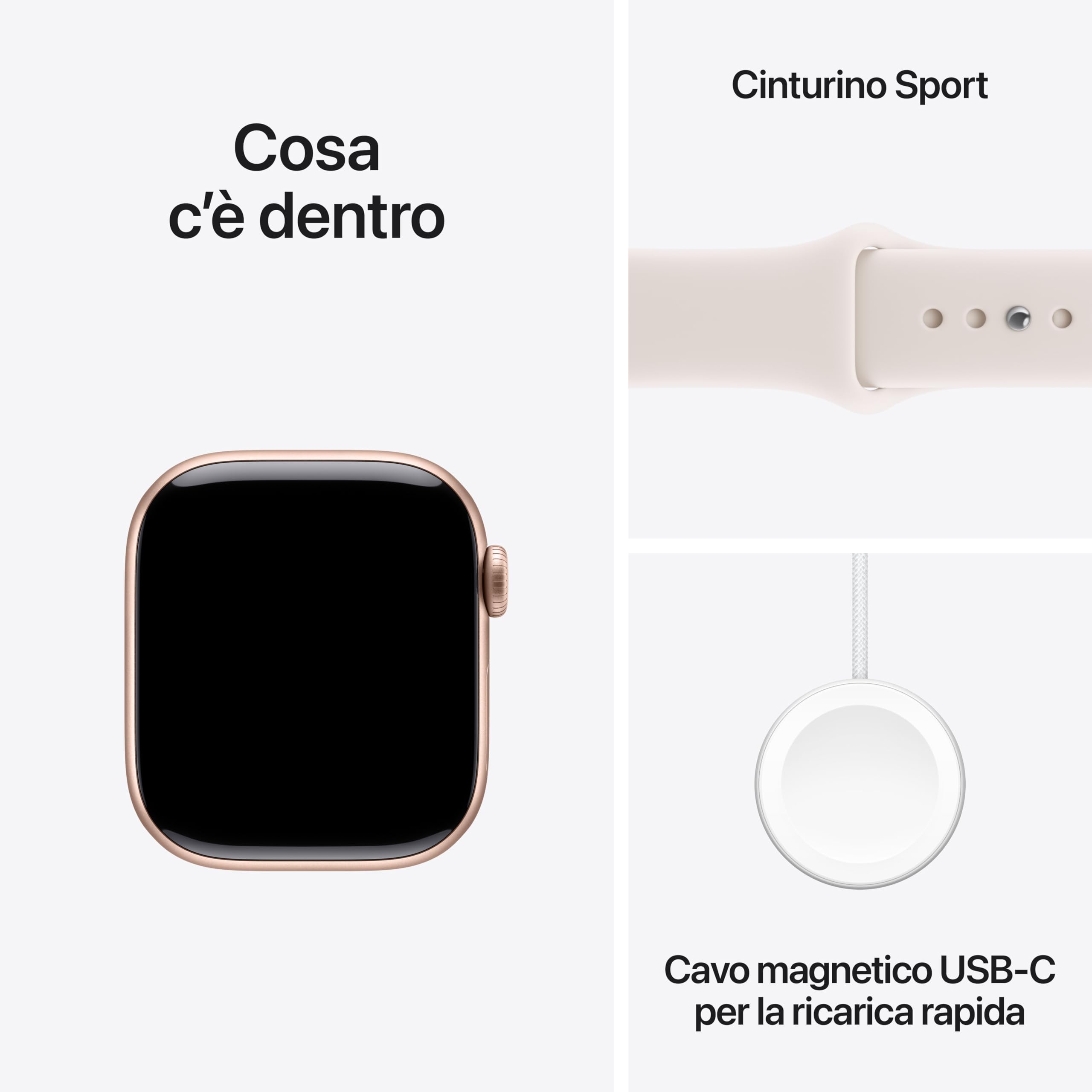 Apple Watch Series 11 GPS, Cassa 46 mm in alluminio Jet Black con Cinturino Sport nero - M/L