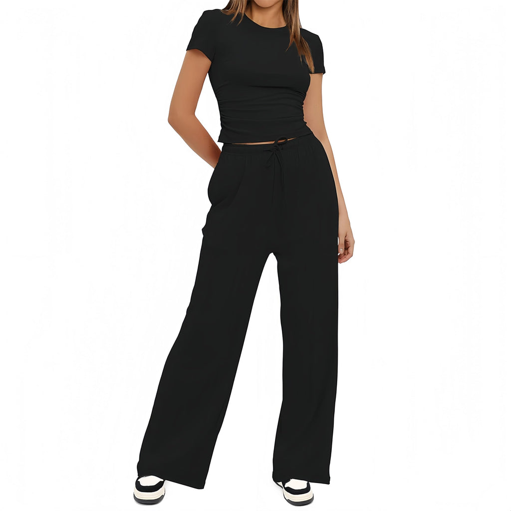 Sportivo Donna Completo Completi Sportivi Due Pezzi Sportiva Estiva Pantaloni Casual Elegante Completo Sportivo Tute da Ginnastica da Donna Estiva 2 Pezzi Homewear