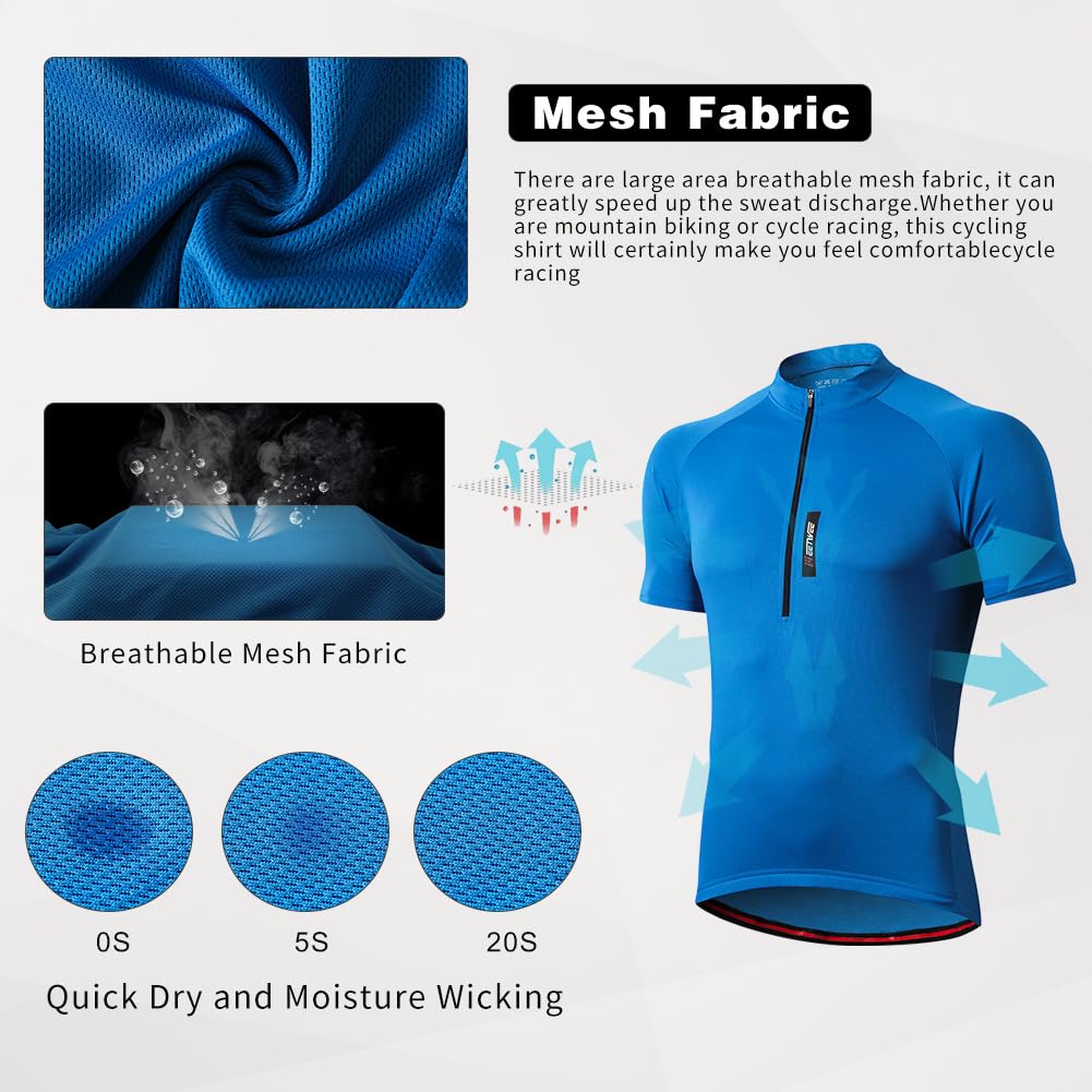 FEIXIANG Maglia Ciclismo Maniche Corte,Maglietta Mountain Bike Uomo Asciugatura Veloce T-Shirt off-Road Sportswear Estate