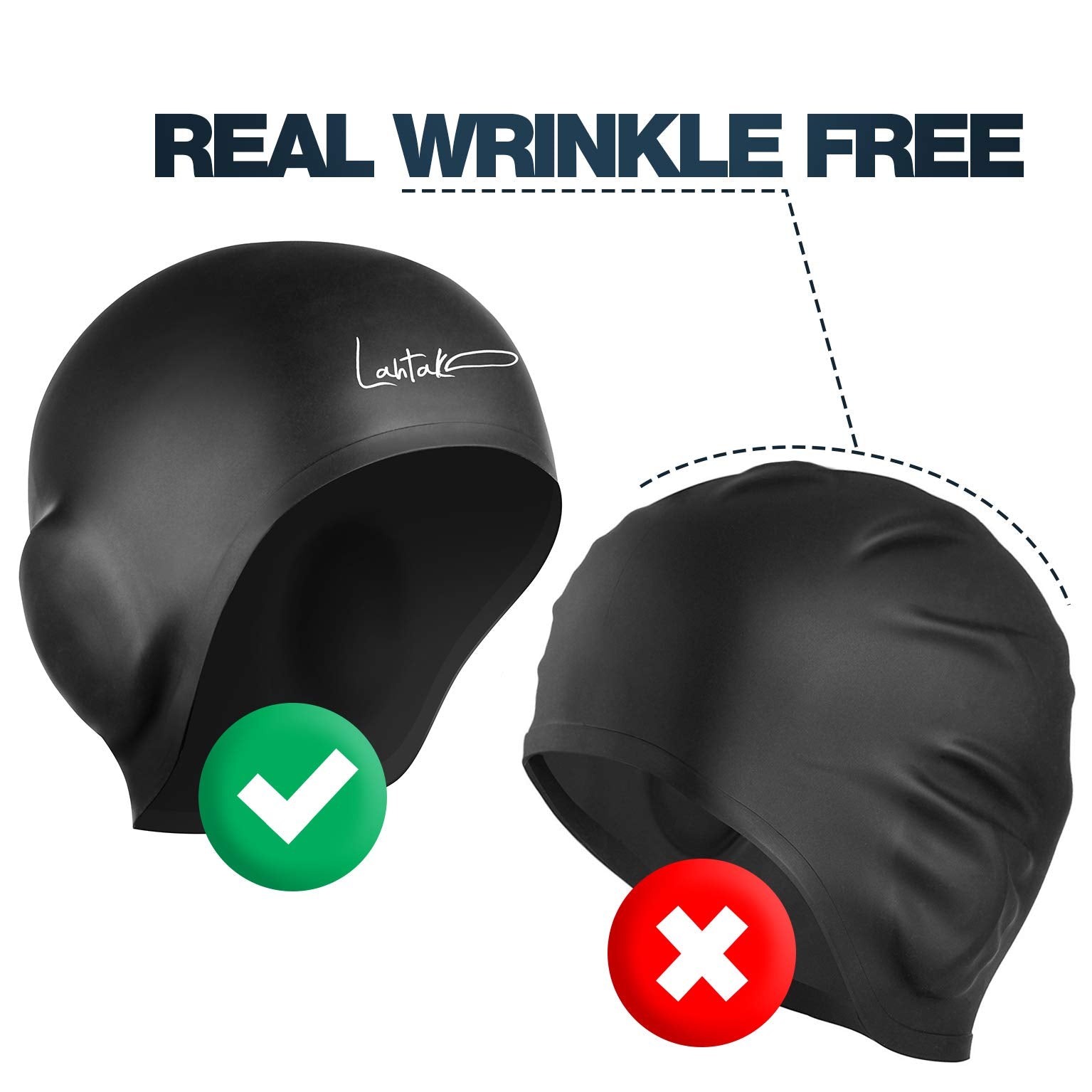Cuffia da Nuoto per la Protezione delle Orecchie 3D - Cuffia Piscina Donna Uomo - Cuffia Nuoto Silicone Impermeabile - Cuffia Doccia Donna - Cuffia Piscina Capelli Lunghi e Corti