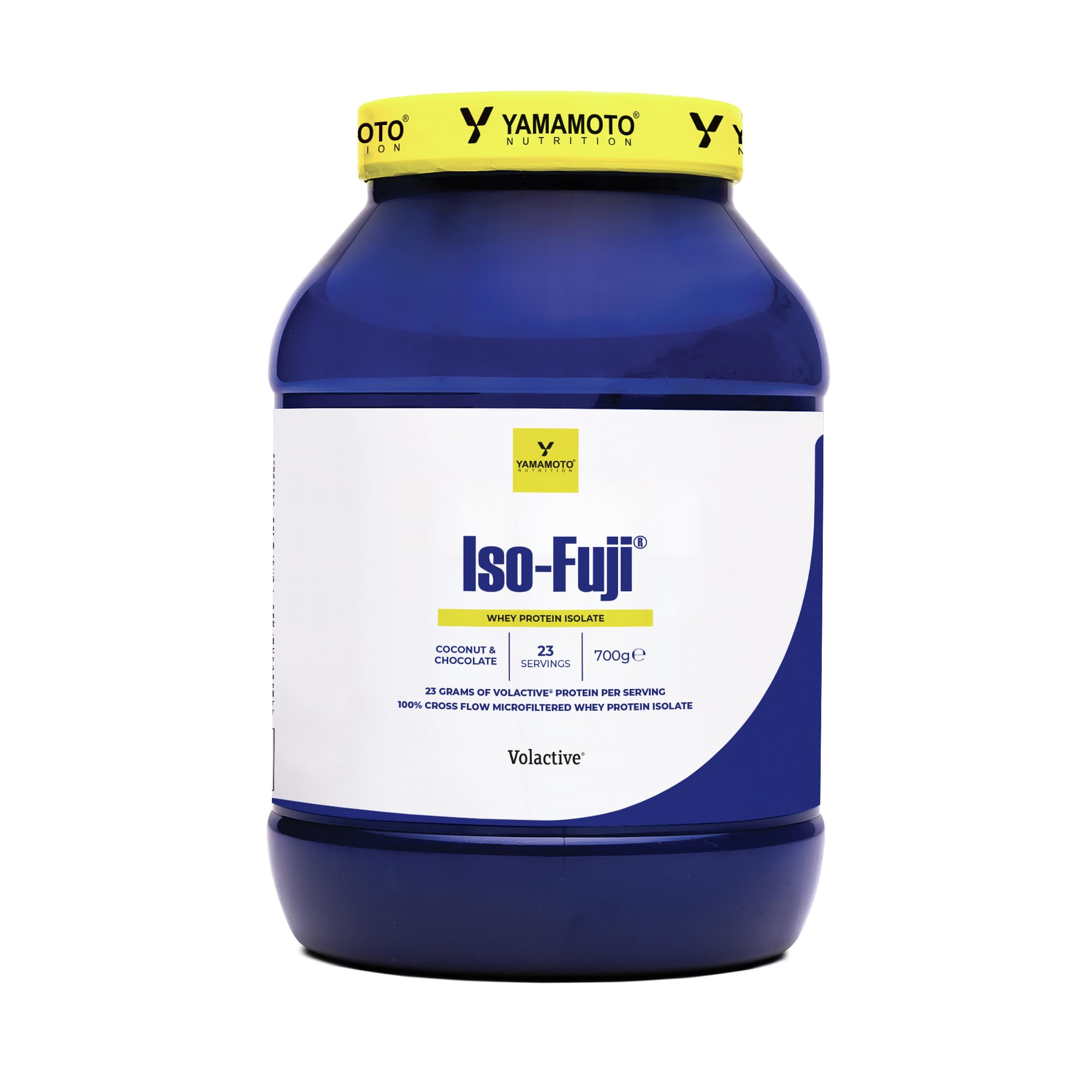 YAMAMOTO NUTRITION Iso-FUJI 700 grammi, 100% proteine del siero di latte isolate di qualità Volactive® UltraWhey XP, altissimo contenuto proteico e adatte ad ogni momento