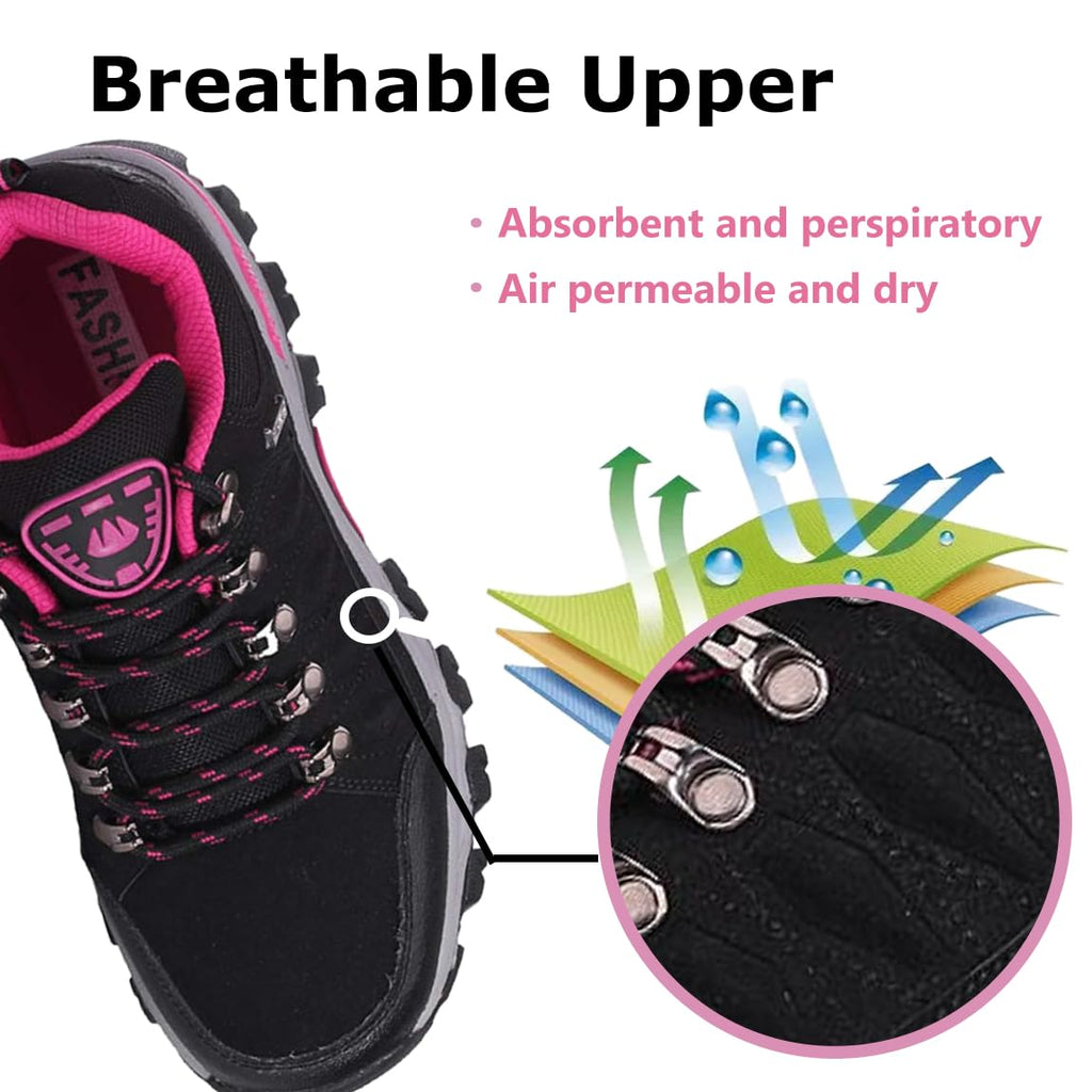 Scarpe da Trekking da Donna Scarpe Sportive Basse Scarpe da Trekking Leggere all'aperto Scarpe da Trekking Antiscivolo Adatte al Campeggio e all'escursionismo Nero Grigio Viola Rosa 36-42EU