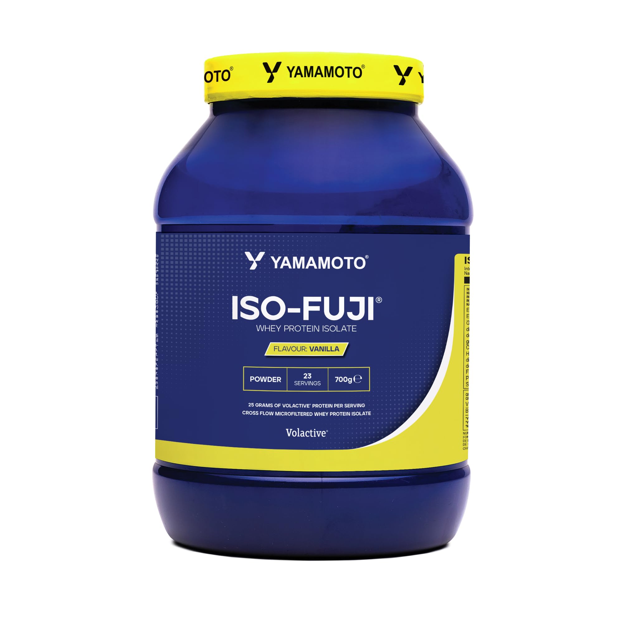 YAMAMOTO NUTRITION Iso-FUJI 700 grammi, 100% proteine del siero di latte isolate di qualità Volactive® UltraWhey XP, altissimo contenuto proteico e adatte ad ogni momento