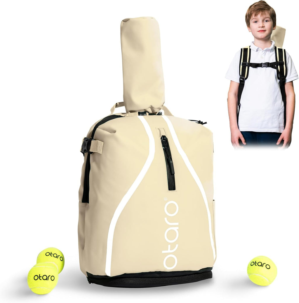 Otaro Zaino tennis bambini | 19 L | Zainetto bambino dai 5 agli 11 anni | Zaino con porta scarpe e porta racchetta tennis bambino | Leggero e riflettente | Zaino sportivo per ragazzi e ragazze