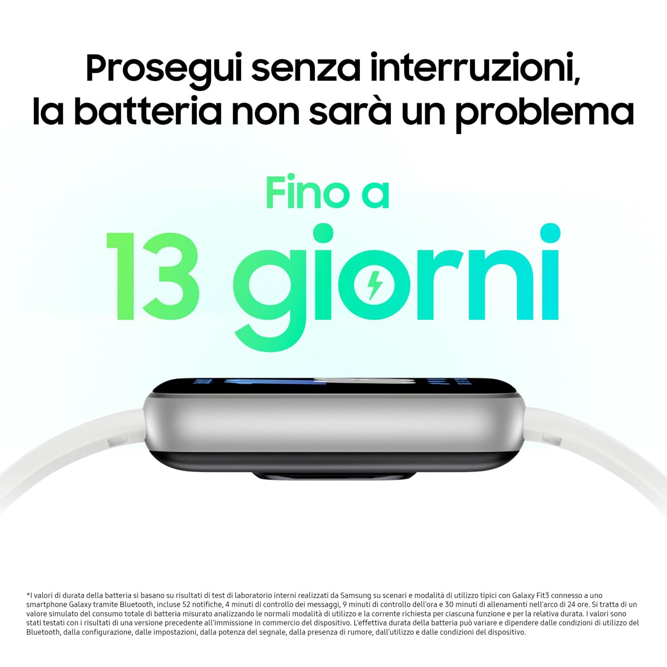 Samsung Galaxy Fit3 fitness band, batteria a lunga durata, rilevamento cadute/SOS, barometro, IP68, monitoraggio sonno, oltre 100 esercizi, gestione notifiche/musica, Gray [Versione italiana]