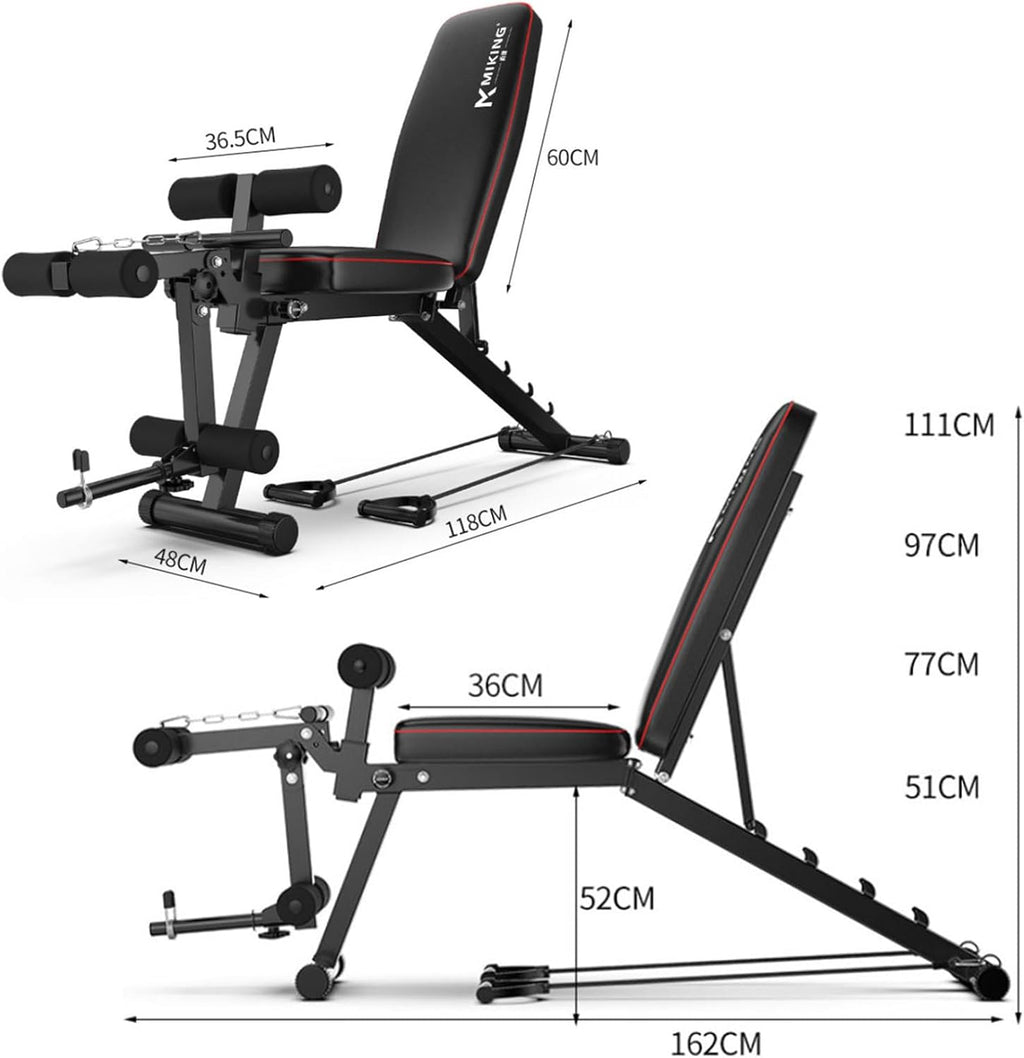Banc de Musculation Multifonction Réglable sur 5 Niveaux Inclinable Jusqu'à 190° Banc Plat Réglable 200kg Capacité de Poids pour la Maison et la Salle de Sport