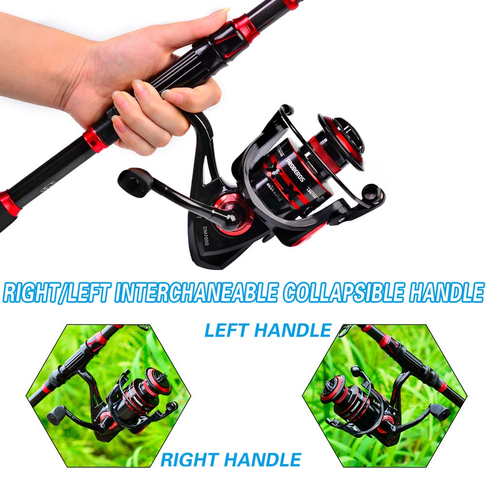 Canna da pesca e mulinello Combo, canna da pesca telescopica in fibra di carbonio da 2,1 m con mulinello da spinning/baitcasting, set di attrezzatura da pesca in acqua salata d'acqua dolce ghiaccio