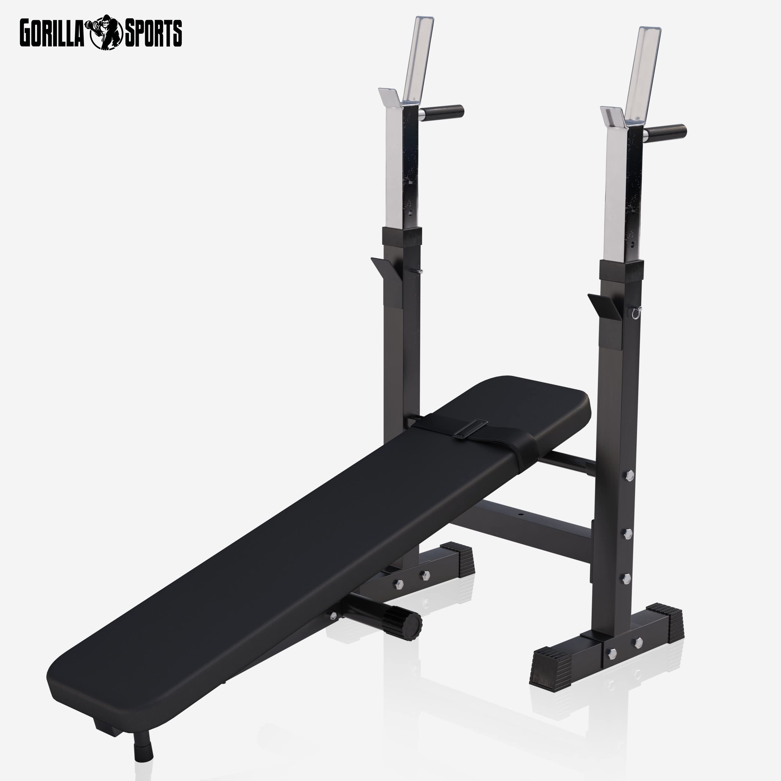 GORILLA SPORTS® Panca Pesi Multifunzione Regolabile – Pieghevole con Porta, Bilanciere e Manubri con Dischi 38/70/100 kg – Piana/Inclinata, Struttura Robusta Max 200 kg – Palestra Casa Fitness