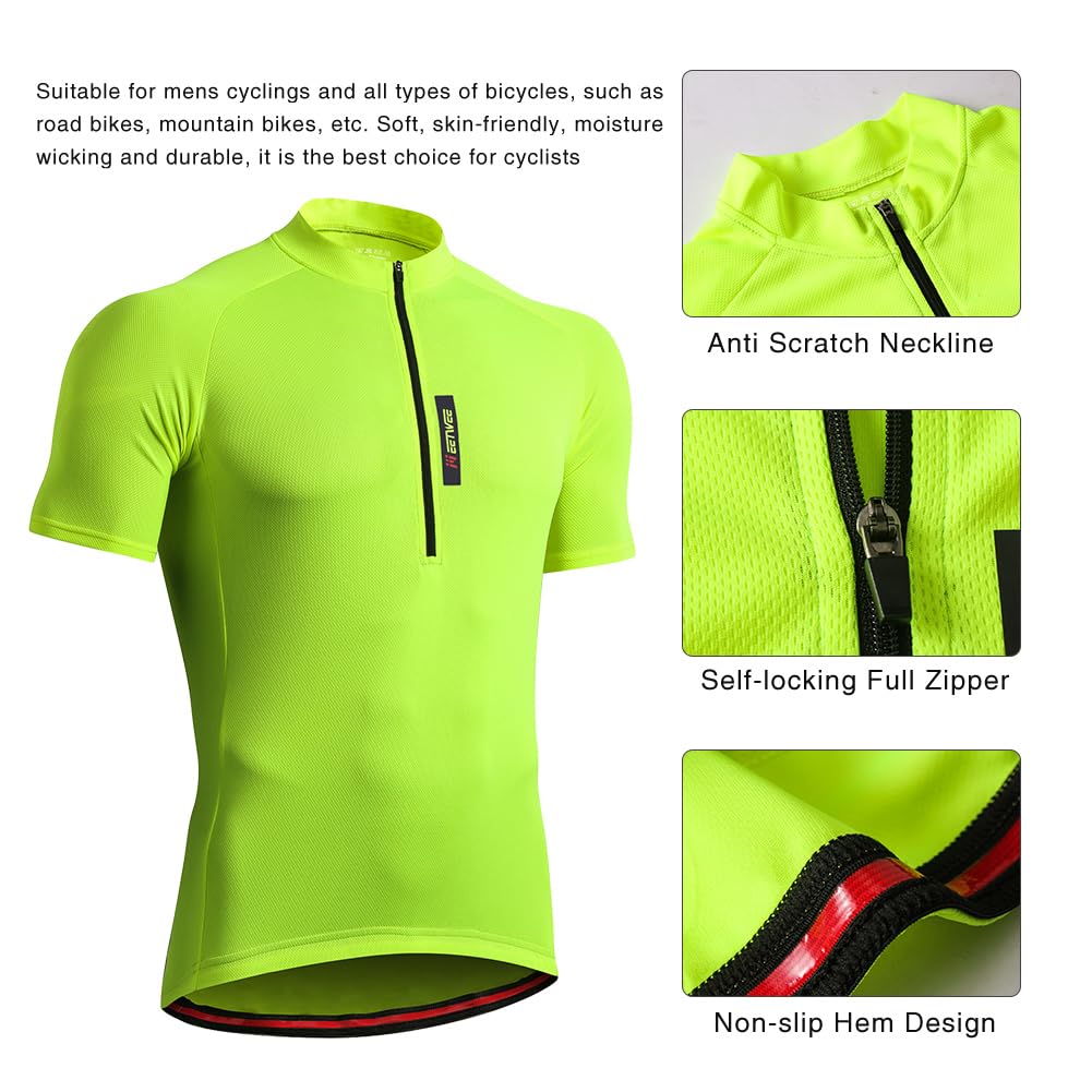 FEIXIANG Maglia Ciclismo Maniche Corte,Maglietta Mountain Bike Uomo Asciugatura Veloce T-Shirt off-Road Sportswear Estate