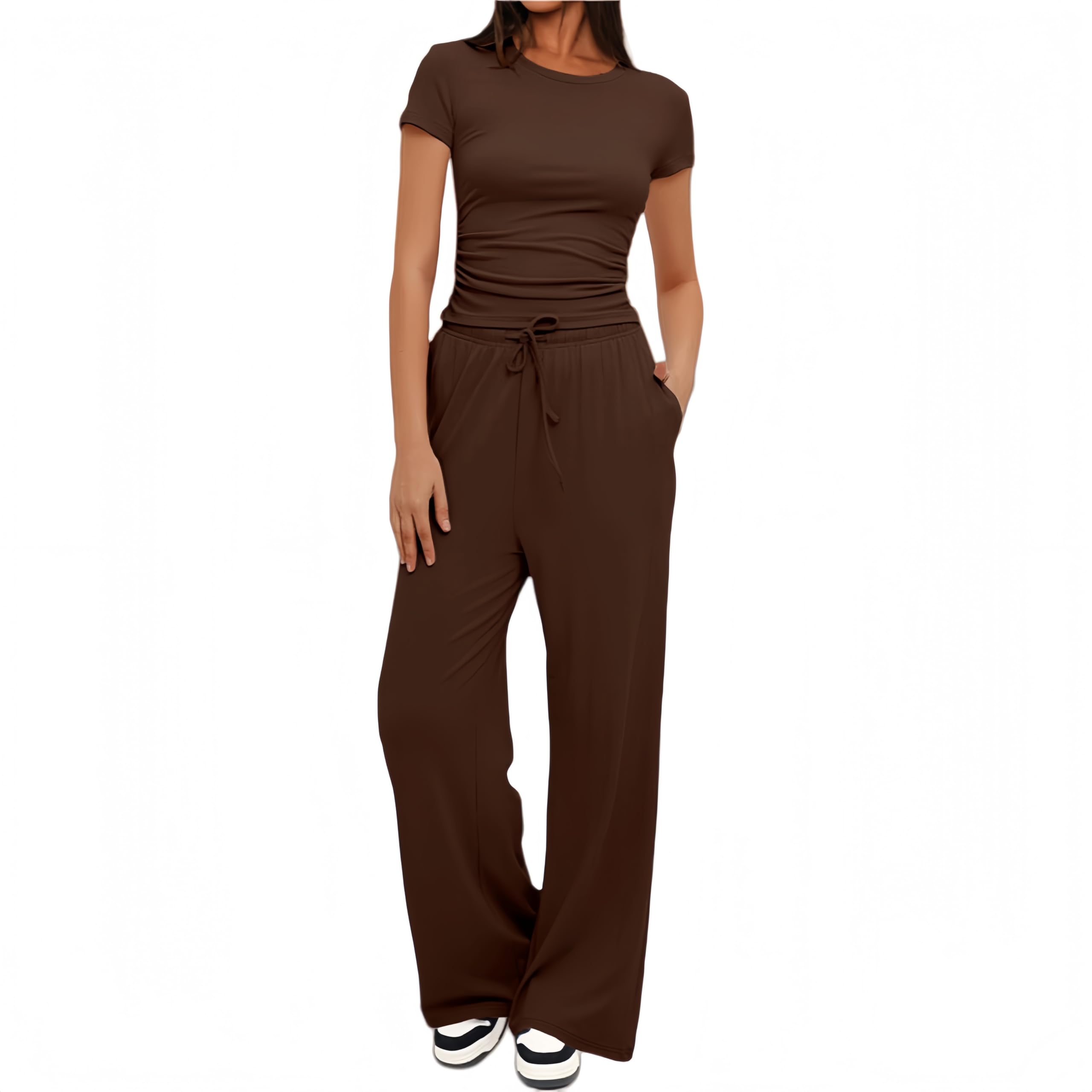 Sportivo Donna Completo Completi Sportivi Due Pezzi Sportiva Estiva Pantaloni Casual Elegante Completo Sportivo Tute da Ginnastica da Donna Estiva 2 Pezzi Homewear