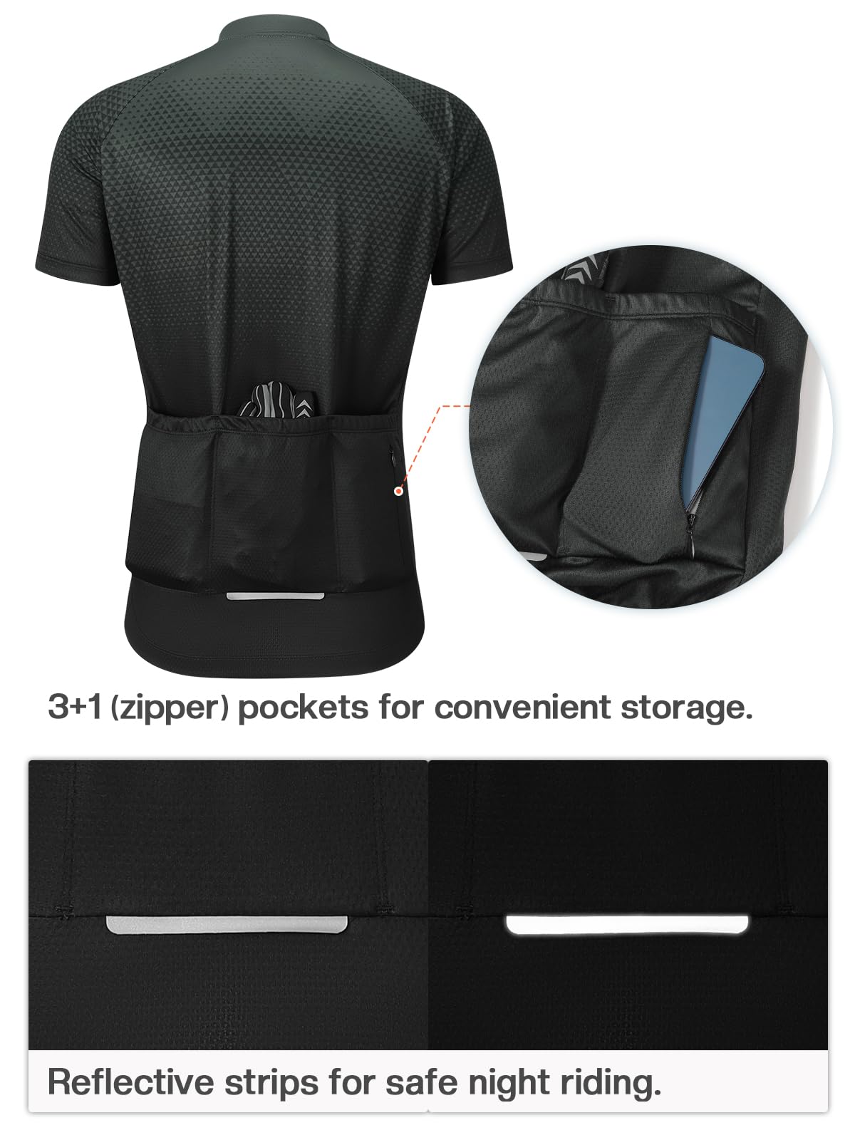BERGRISAR Maglia da Ciclismo a Maniche Corte da Uomo, Traspirante Leggero Estiva Abbigliamento per MTB Bici