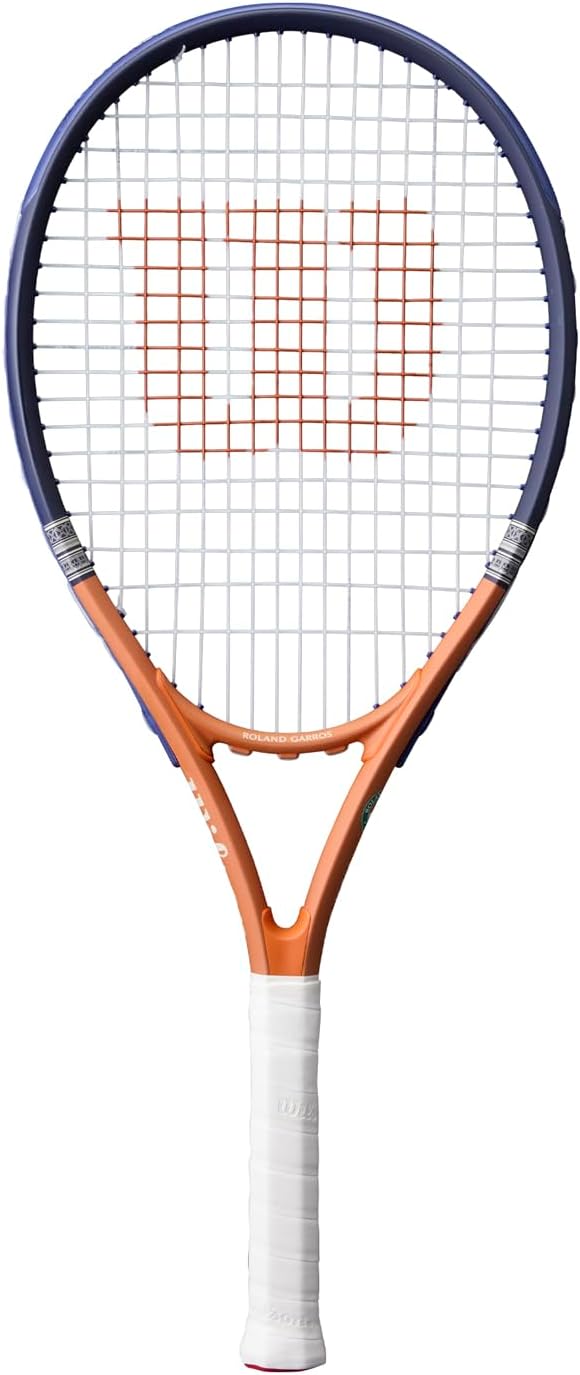 Wilson Racchetta da Tennis Roland-Garros 2026 Elite, Con Tecnologia Volcanic Frame per Maggiore Stabilità, Bilancia Potenza e Sensibilità, Blu Navy/Arancione, Grip 3
