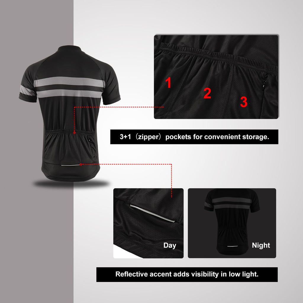 BERGRISAR Maglia da Ciclismo a Maniche Corte da Uomo, Traspirante Leggero Estiva Abbigliamento per MTB Bici