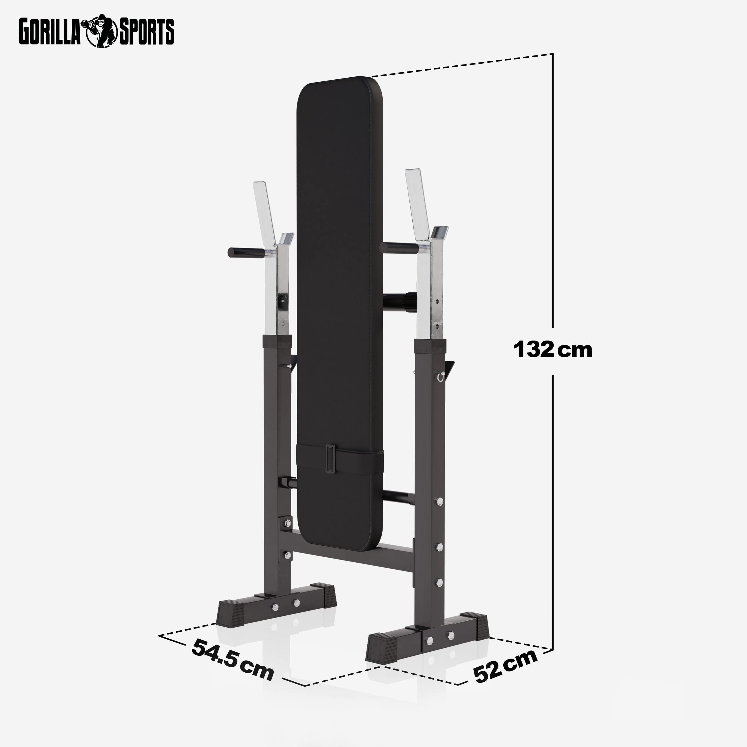 GORILLA SPORTS® Panca Pesi Multifunzione Regolabile – Pieghevole con Porta, Bilanciere e Manubri con Dischi 38/70/100 kg – Piana/Inclinata, Struttura Robusta Max 200 kg – Palestra Casa Fitness